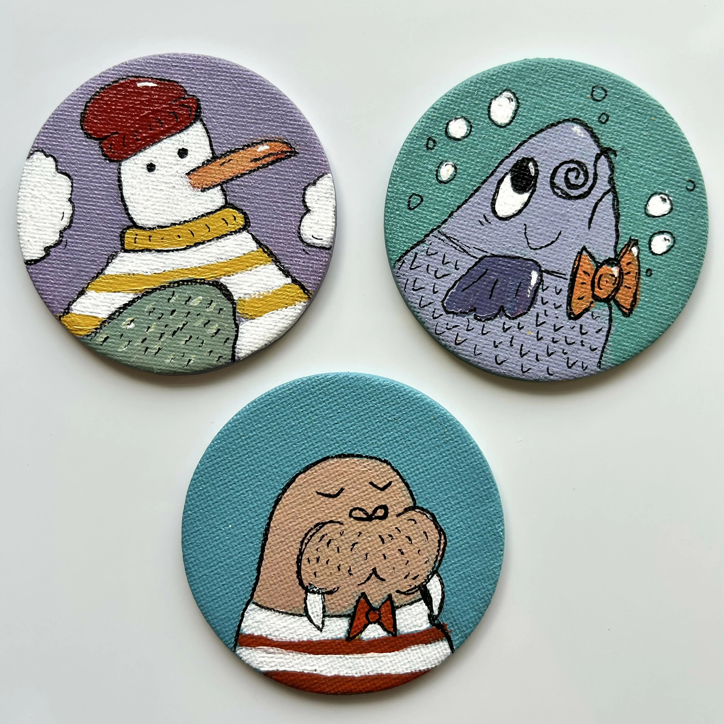 Animal Portrait Magnets Original Artwork