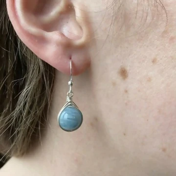 Aquamarine Drop Earrings, Sterling Silver - Image 6