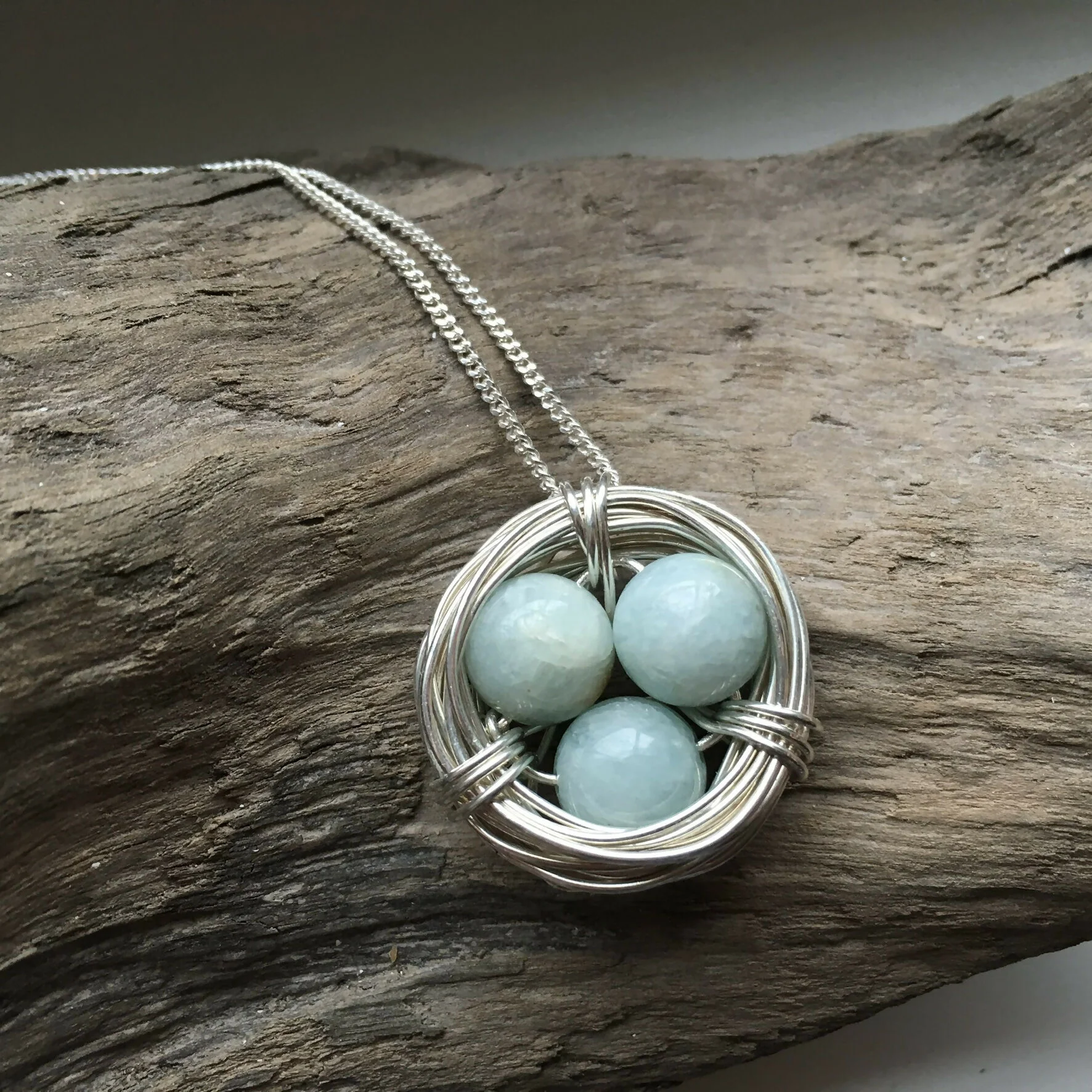 Aquamarine Nest Necklace, Sterling Silver - Image 3