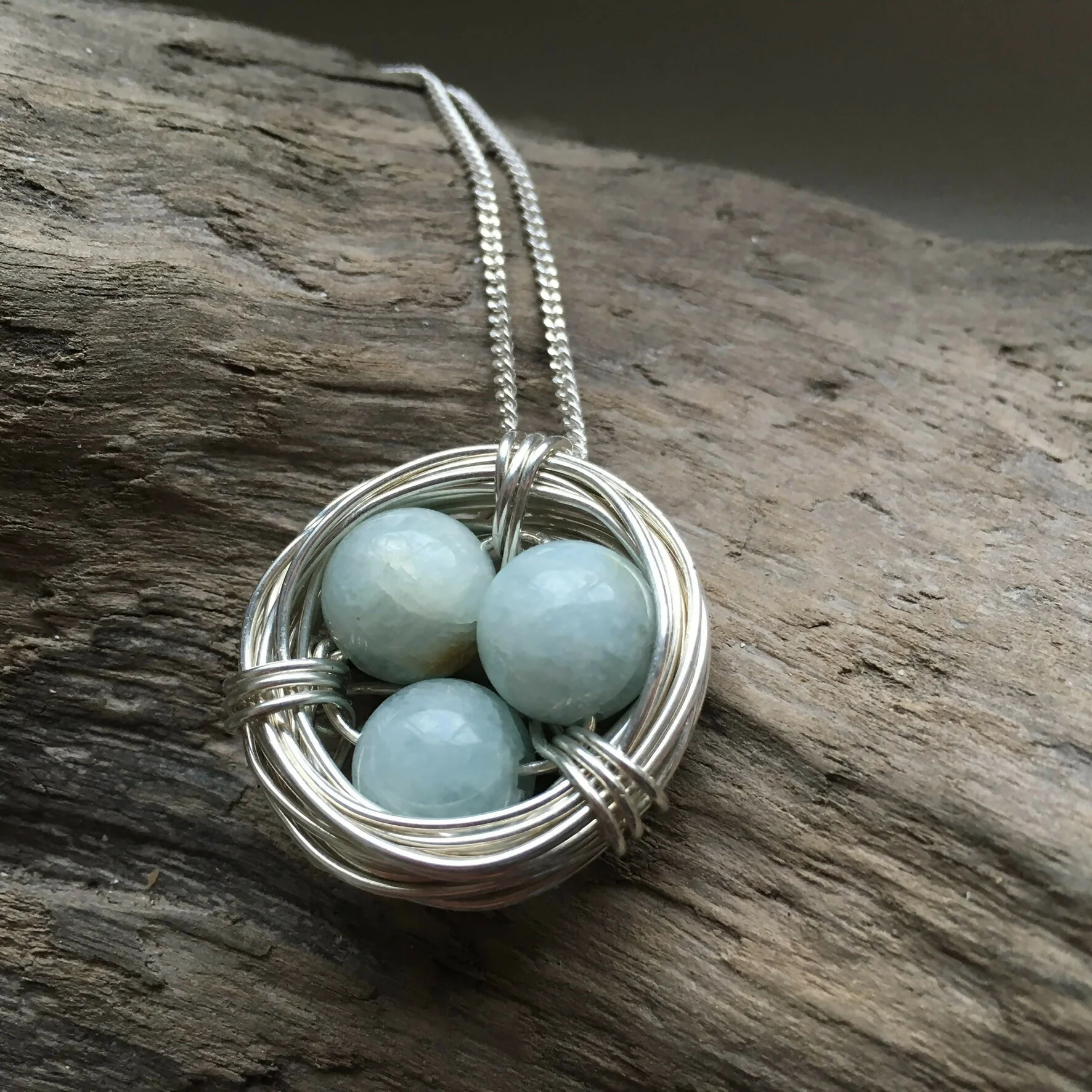 Aquamarine Nest Necklace, Sterling Silver - Image 4