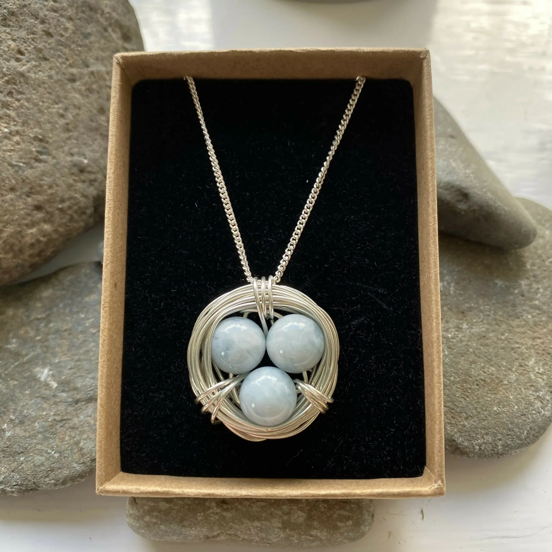 Aquamarine Nest Necklace, Sterling Silver - Image 8
