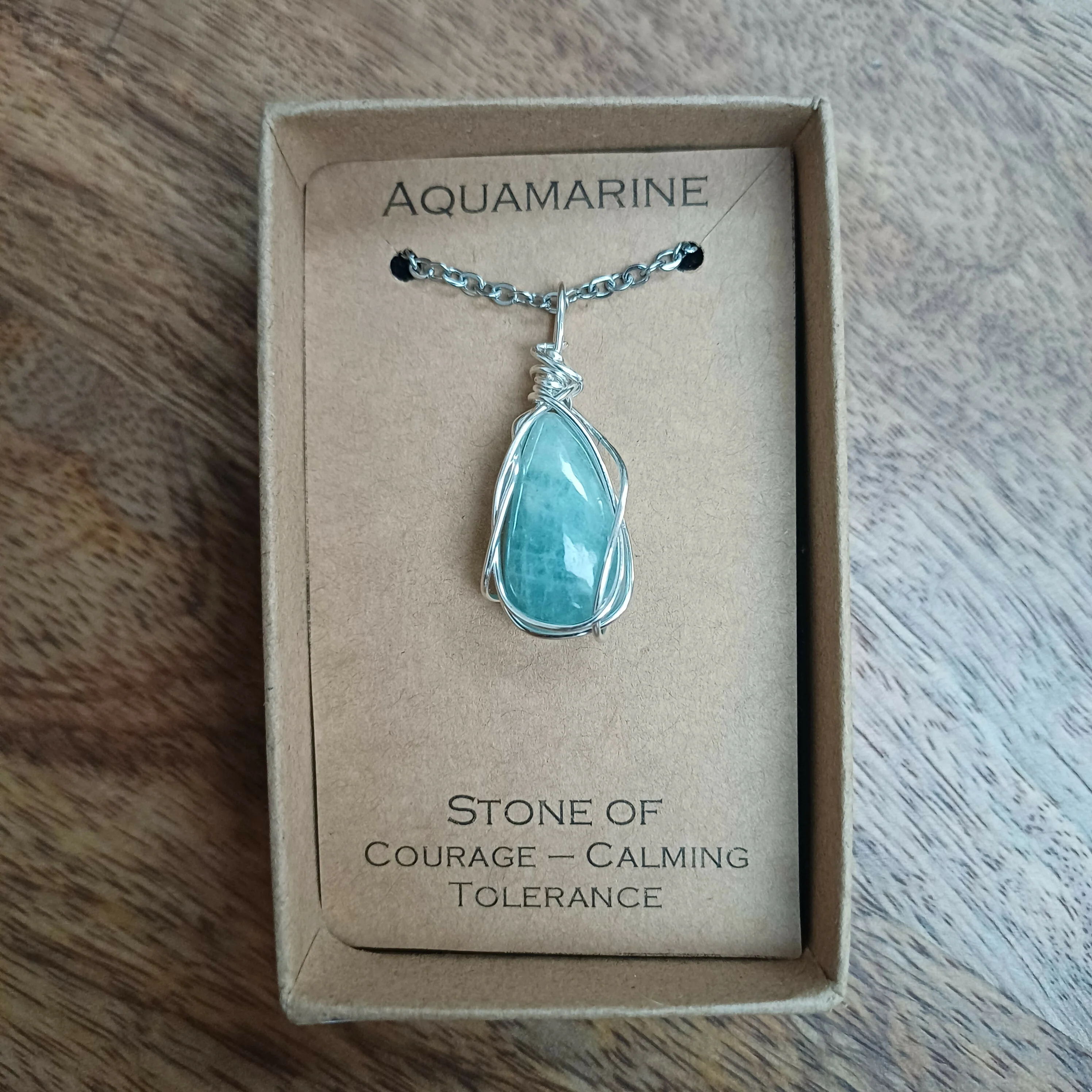 Aquamarine Wire Wrapped Pendant