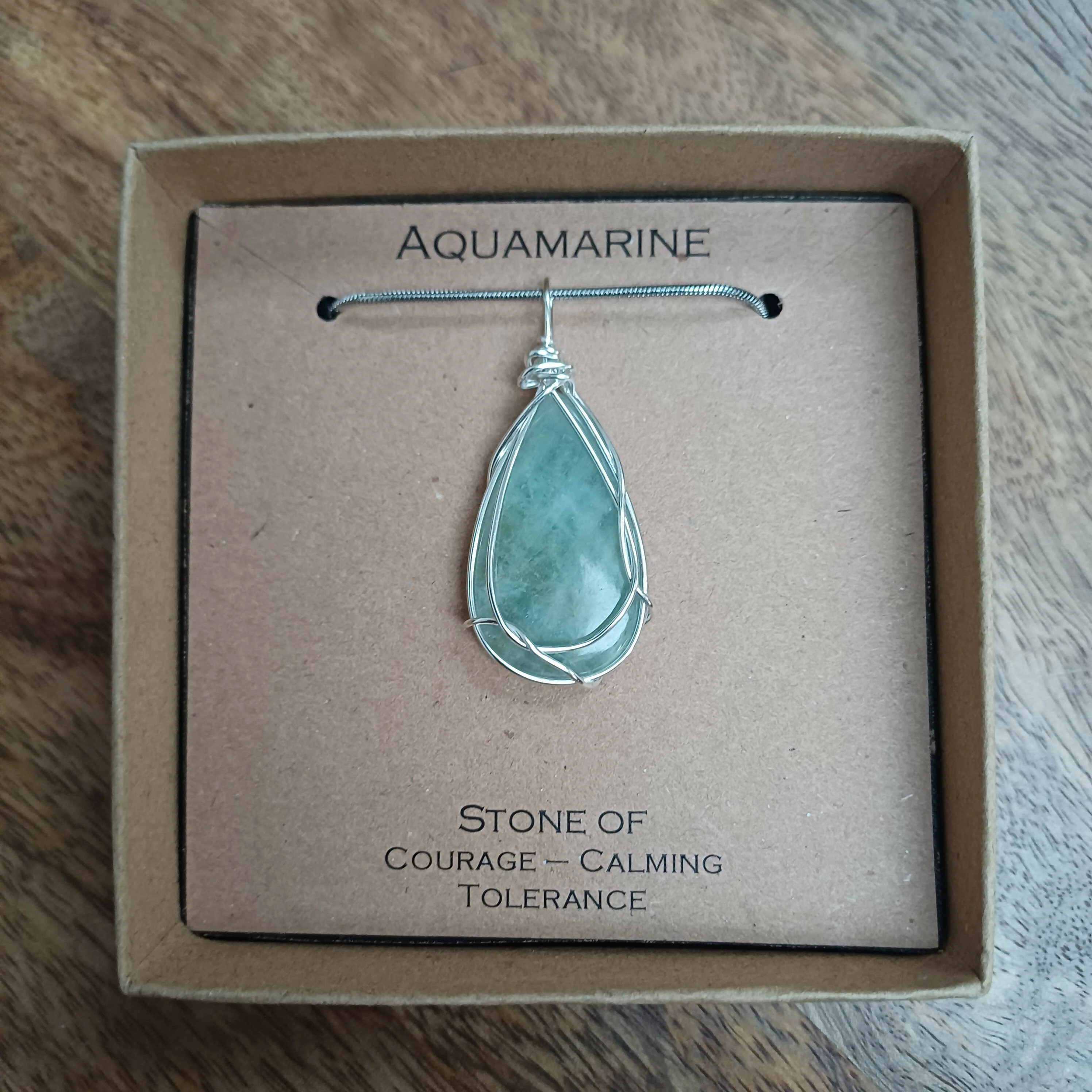 Aquamarine Wire Wrapped Pendant