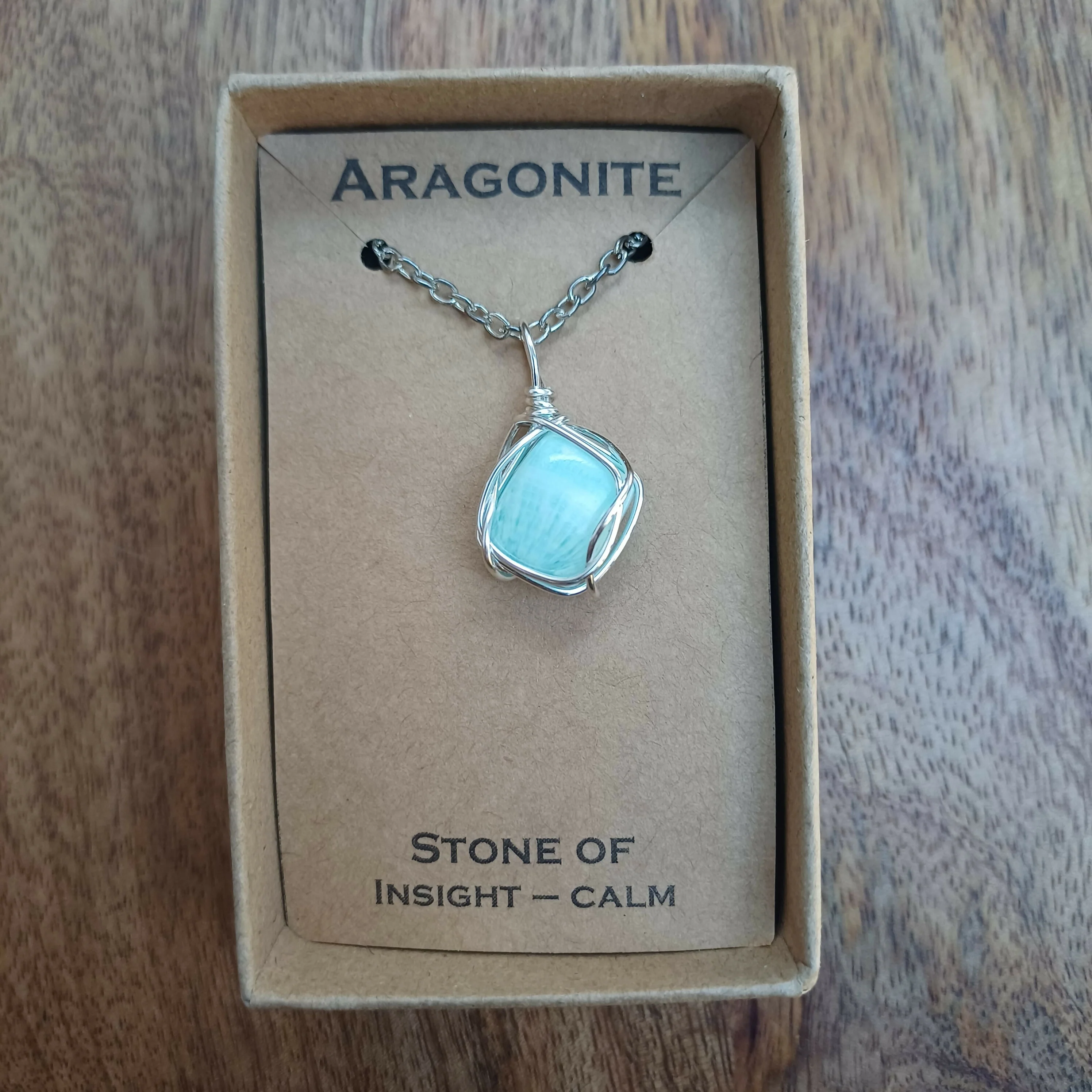 Aragonite Wire Wrapped Pendant