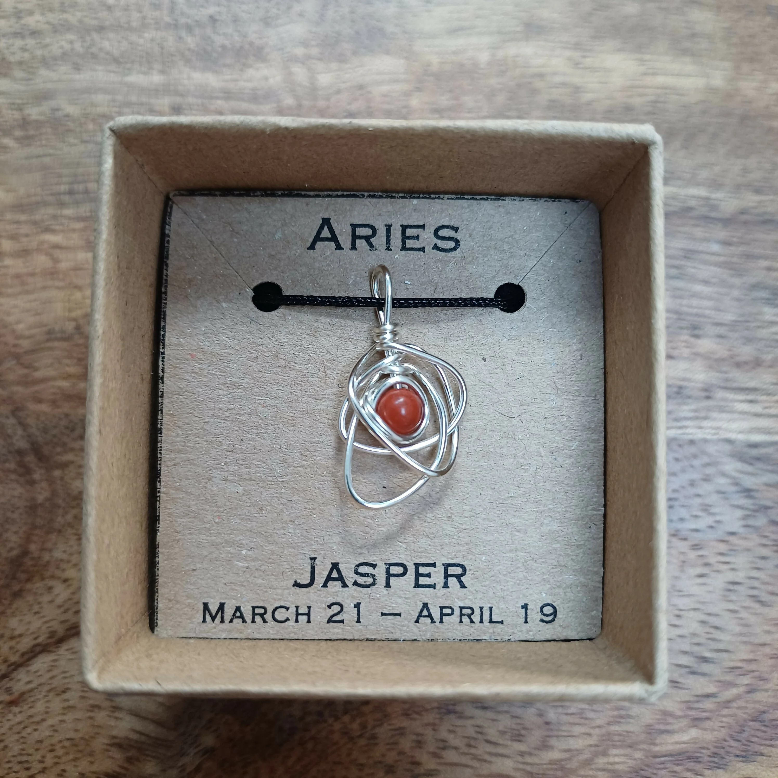 Aries Jasper Zodiac Necklace