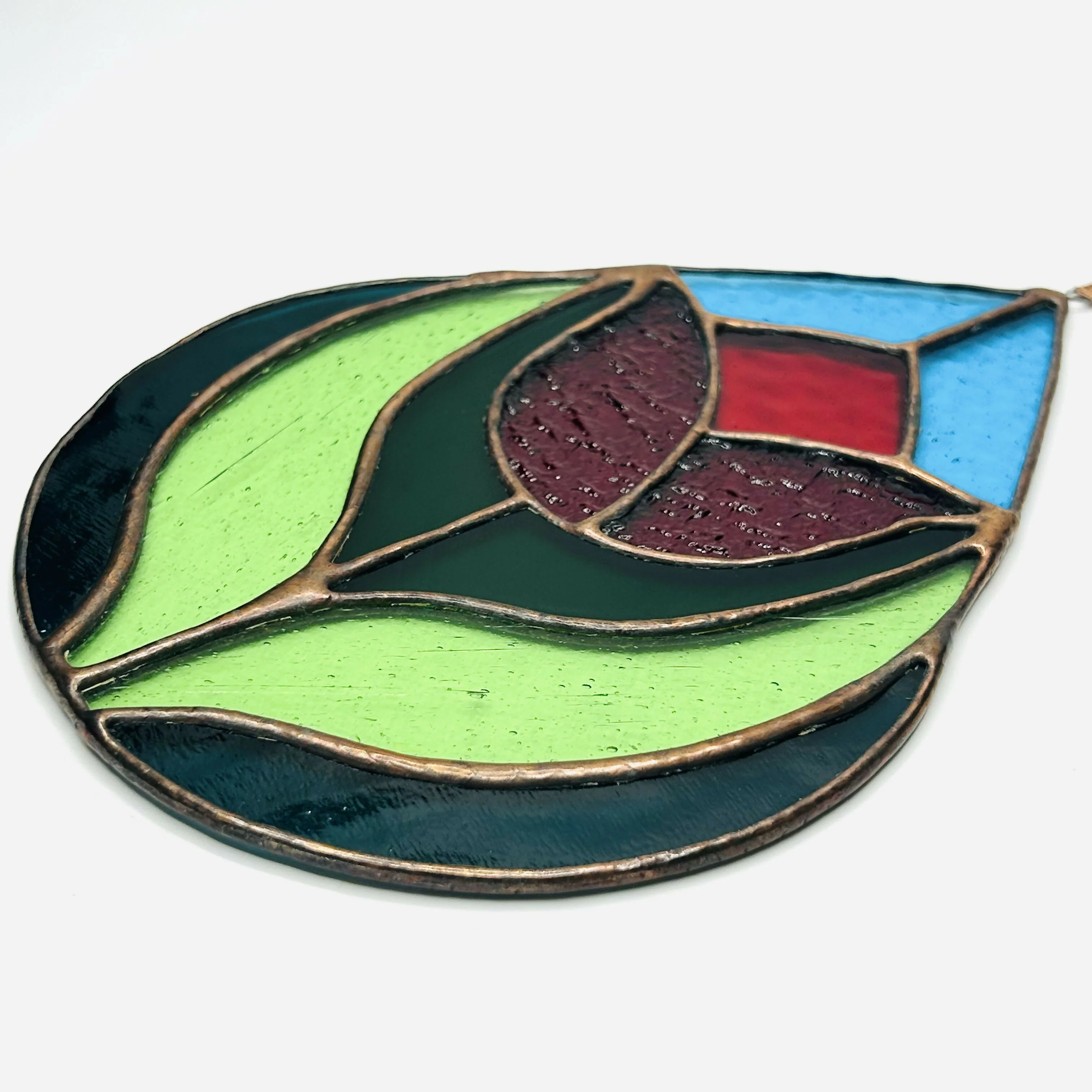 Glass Art Nouveau Style Hanging Panel - Image 3