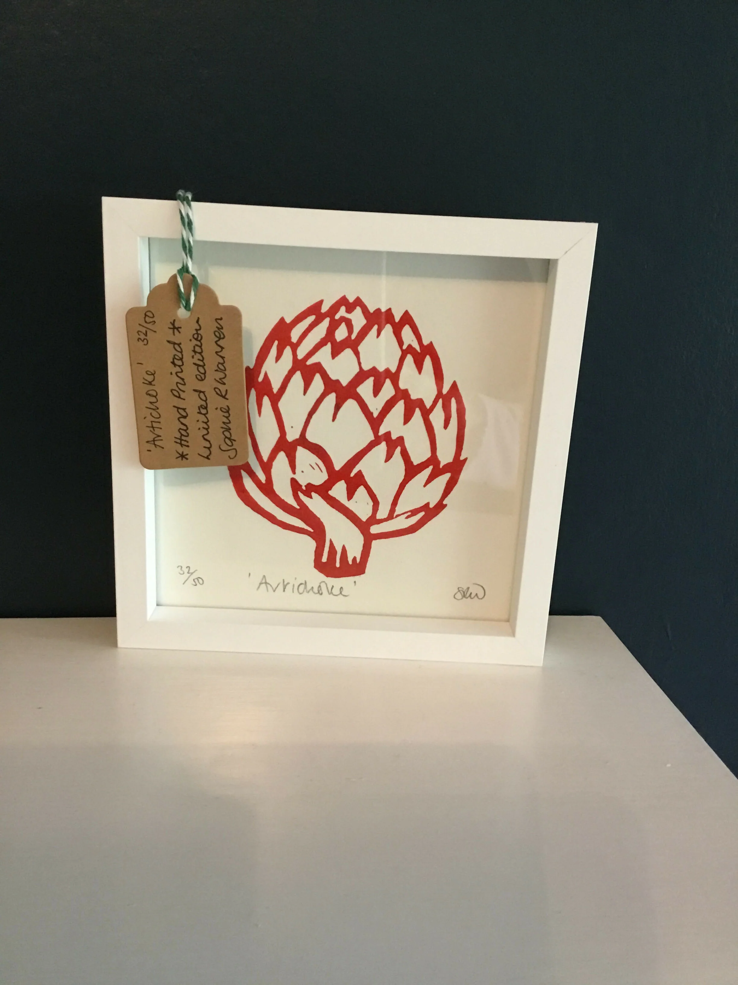 Artichoke Print Framed Lino Cut Print - Image 5