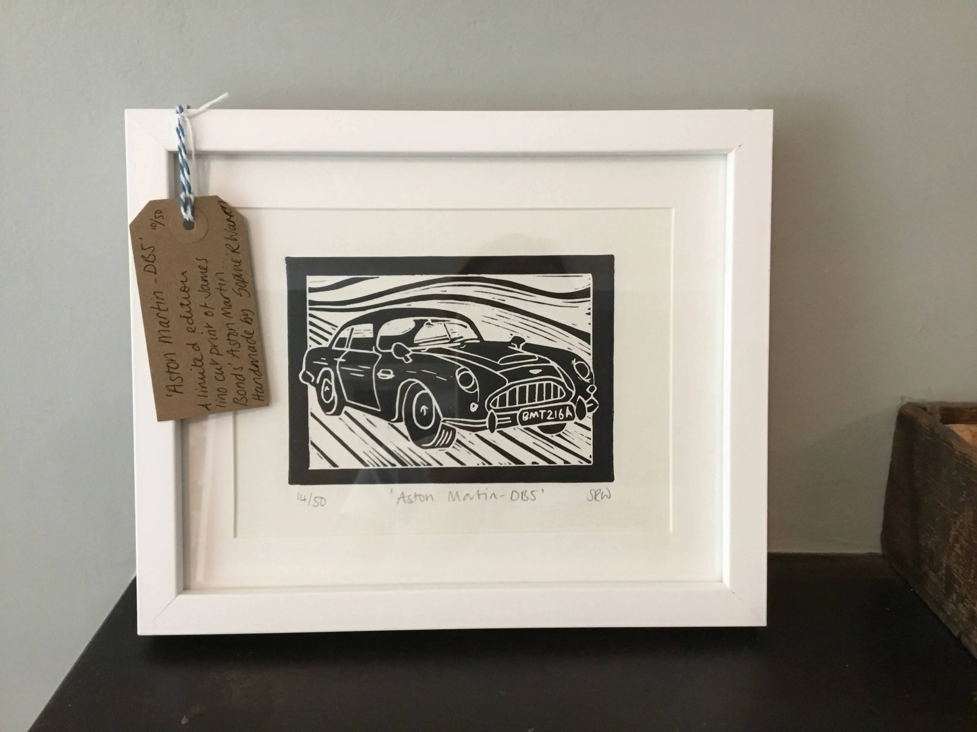 Aston Martin DB5 Framed Lino Cut Print - Image 5
