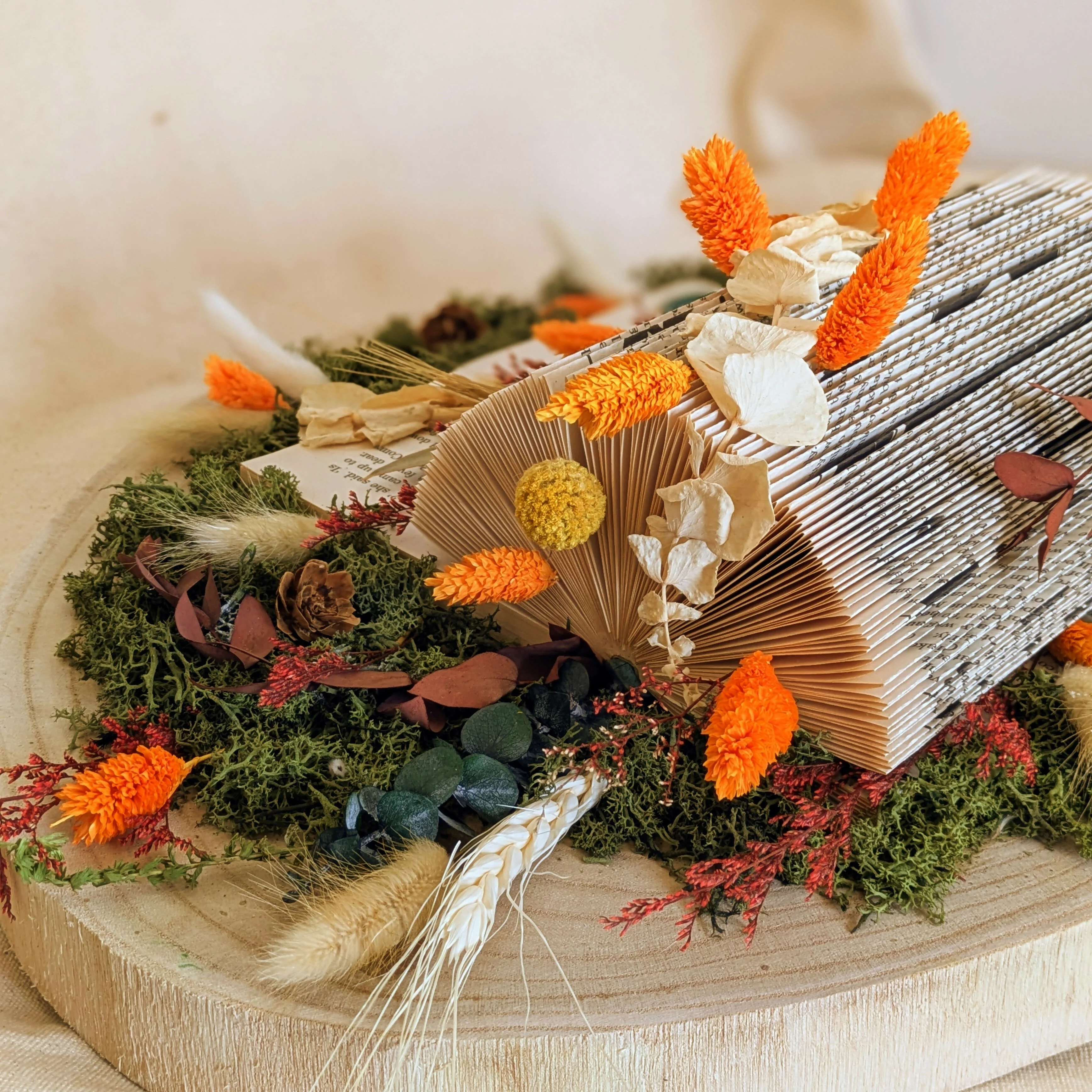 Autumnal Arrangement on Wooden Wall Log - Image 2