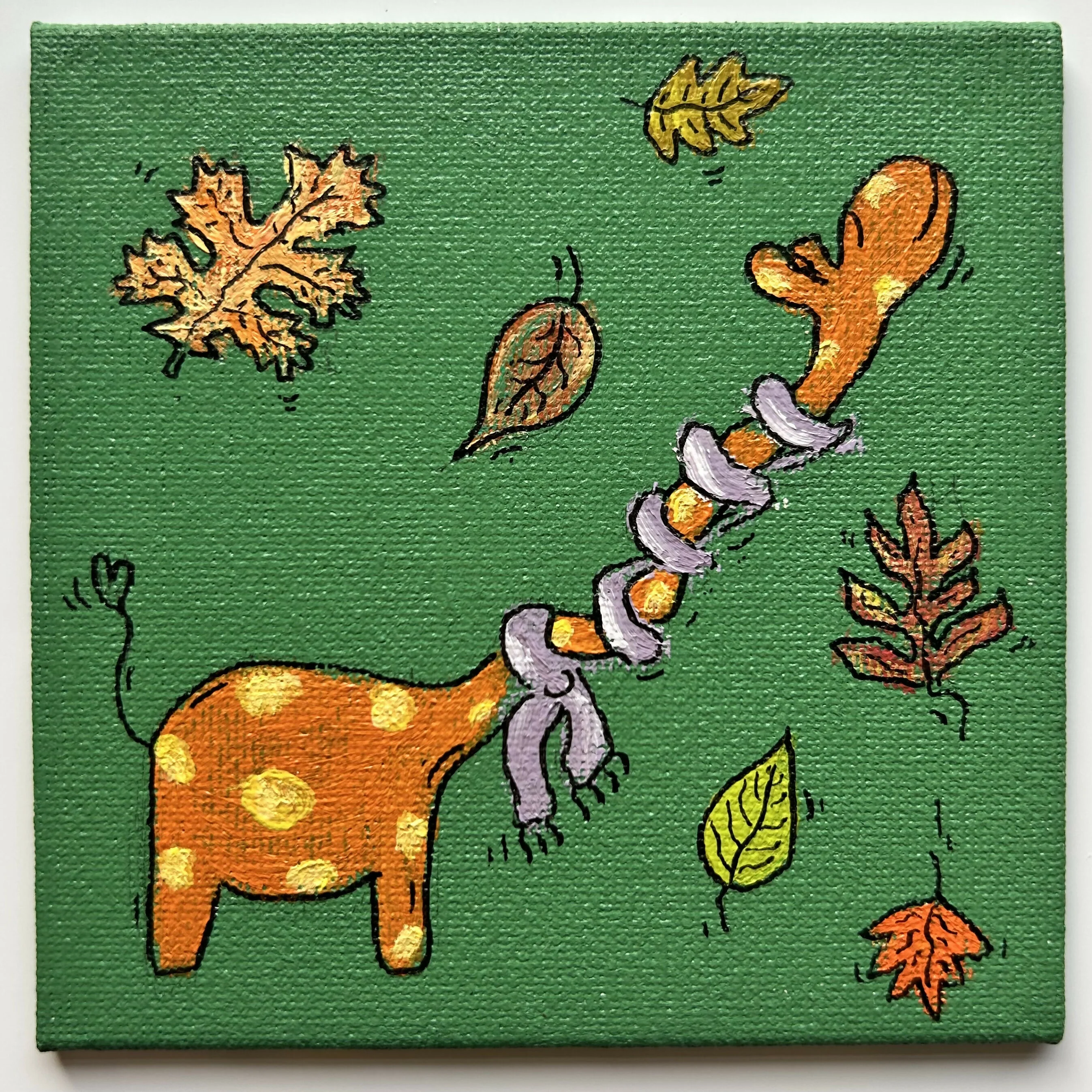 Autumnal Giraffes Original Artwork - Image 3