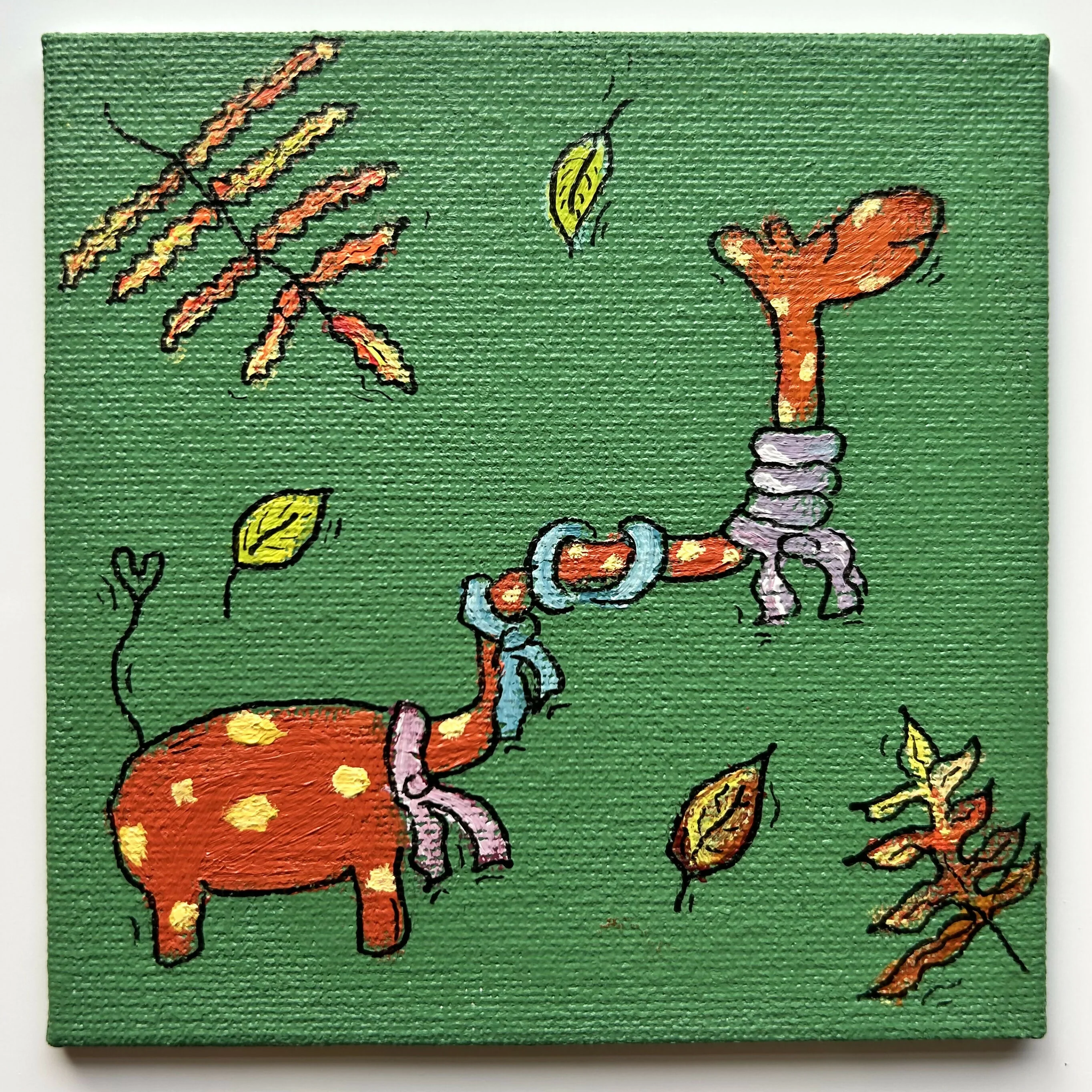 Autumnal Giraffes Original Artwork - Image 4