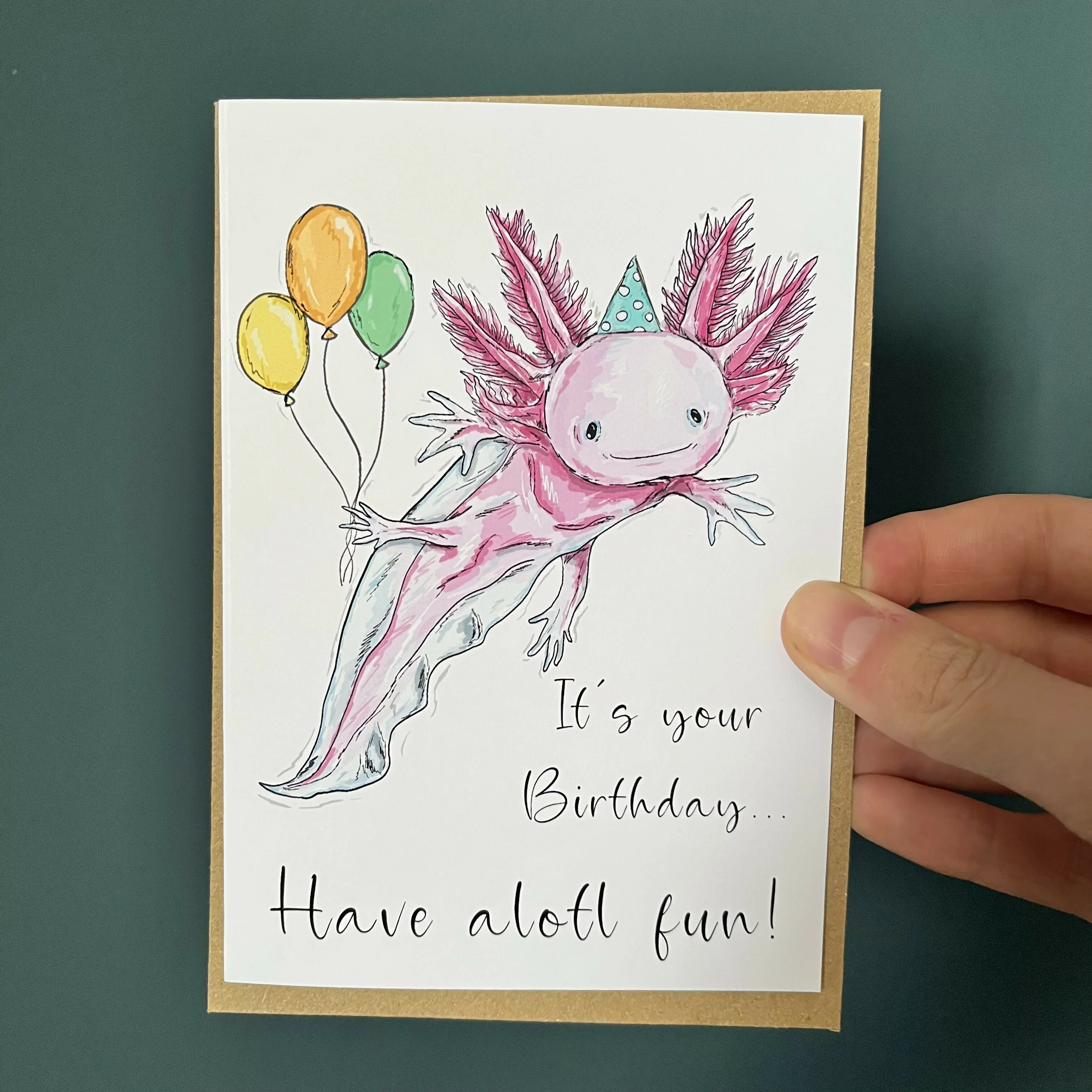 Axolotl Birthday Card - Image 2