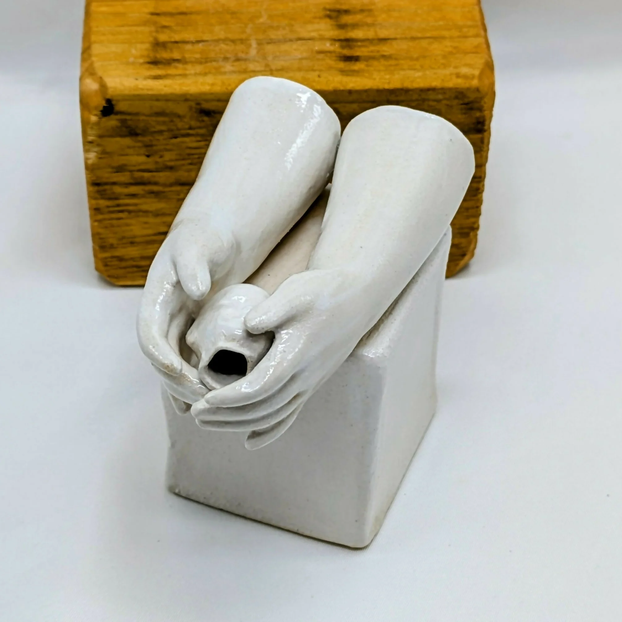 Balance Head in Hands Ceramic Sculpture