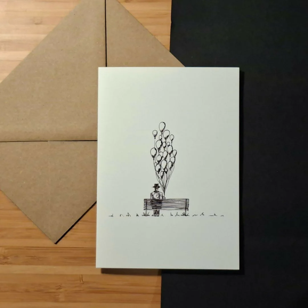 Balloon Man Greetings Card