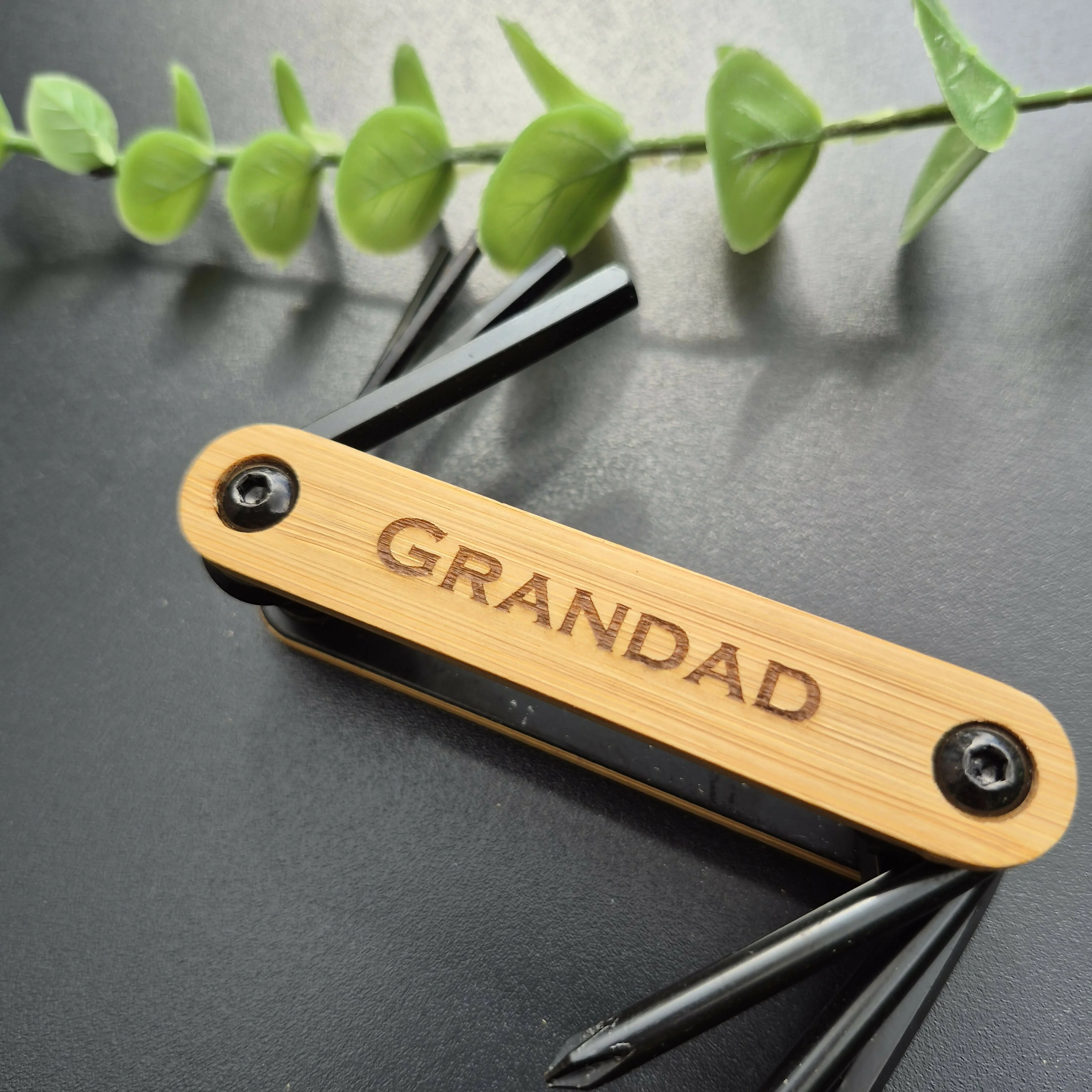 Bamboo Allen Key tool | Engraved Hex Key | Eco-Friendly DIY Gift | Handyman & Cyclist Tool - GRANDAD - Image 3