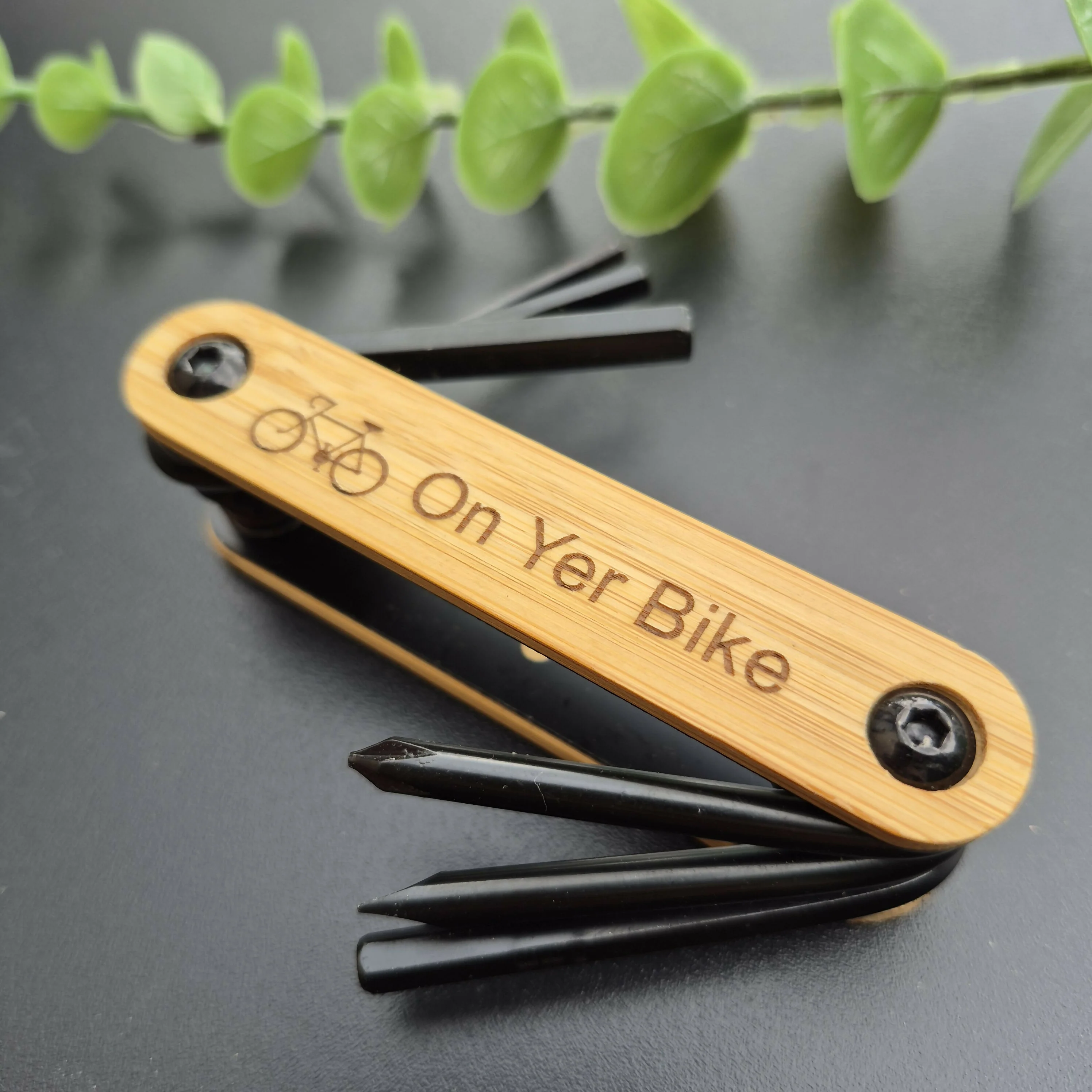 Bamboo Allen Key tool | Engraved Hex Key | Eco-Friendly DIY Gift | Handyman & Cyclist Tool - On Yer Bike - Image 3