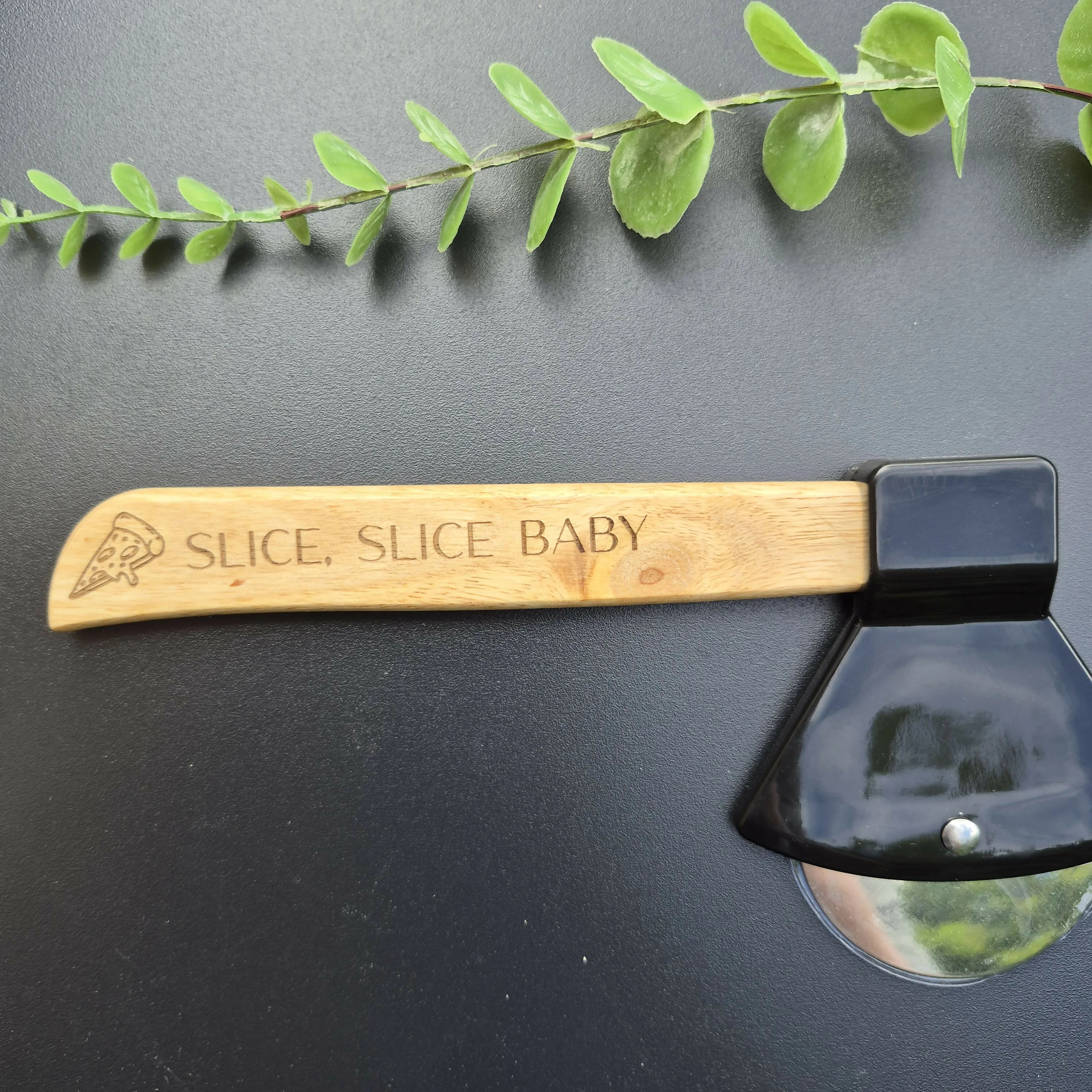 Bamboo Axed Shaped Pizza Cutter - Slice Slice Baby - Image 6