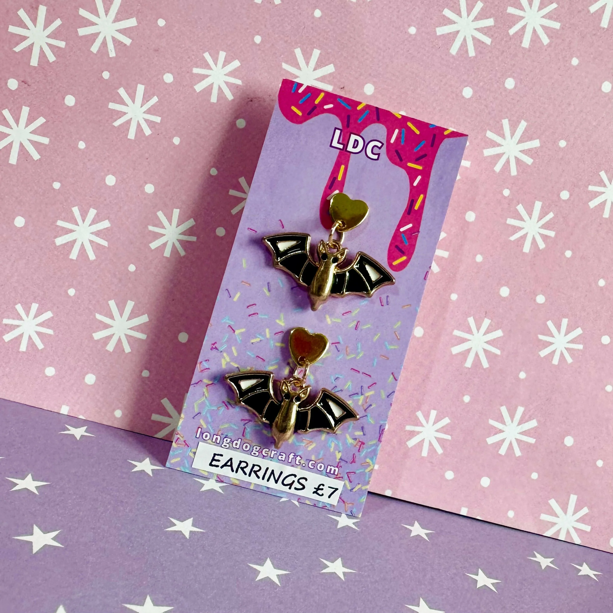 Bat Drop Stud Earrings - Image 2