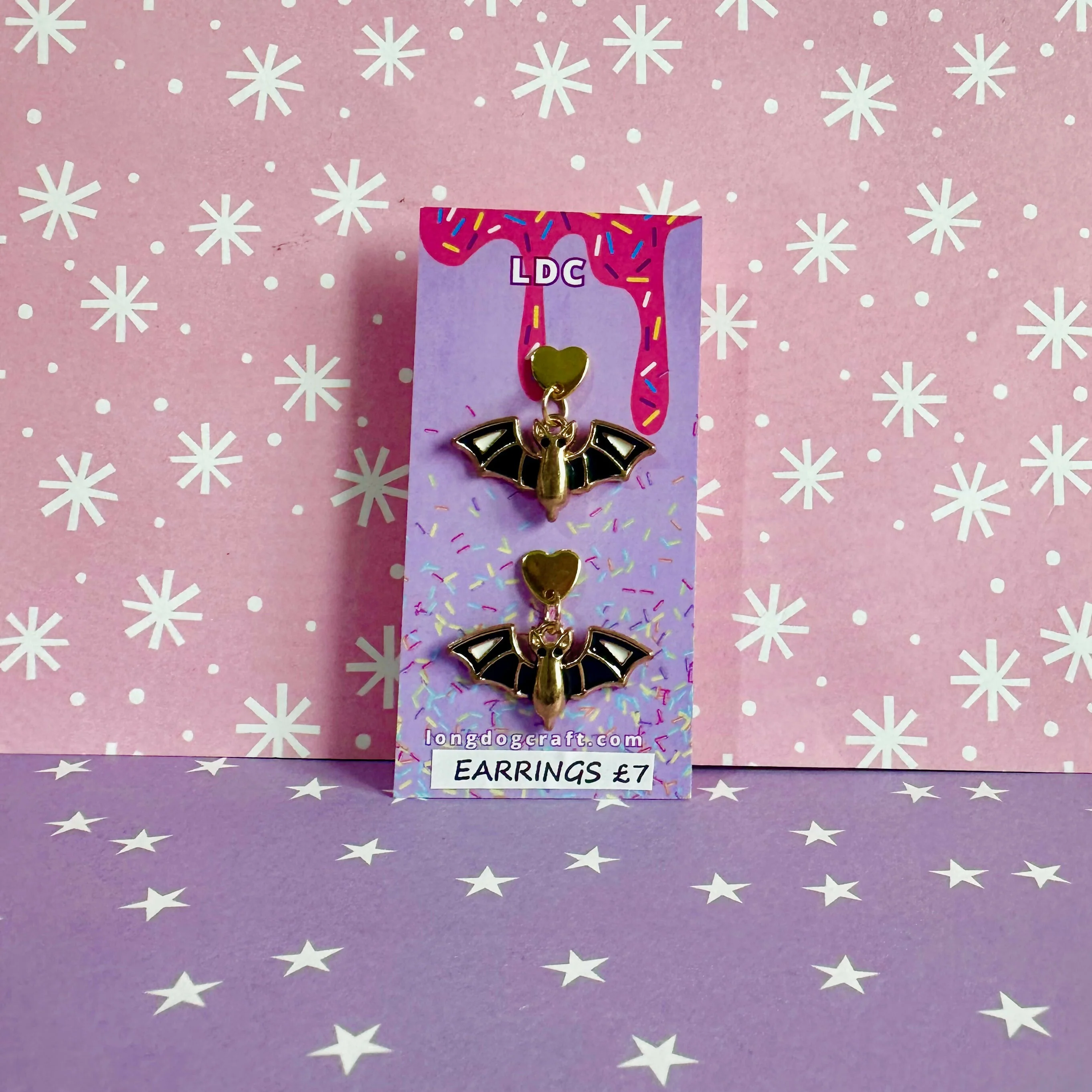 Bat Drop Stud Earrings - Image 3