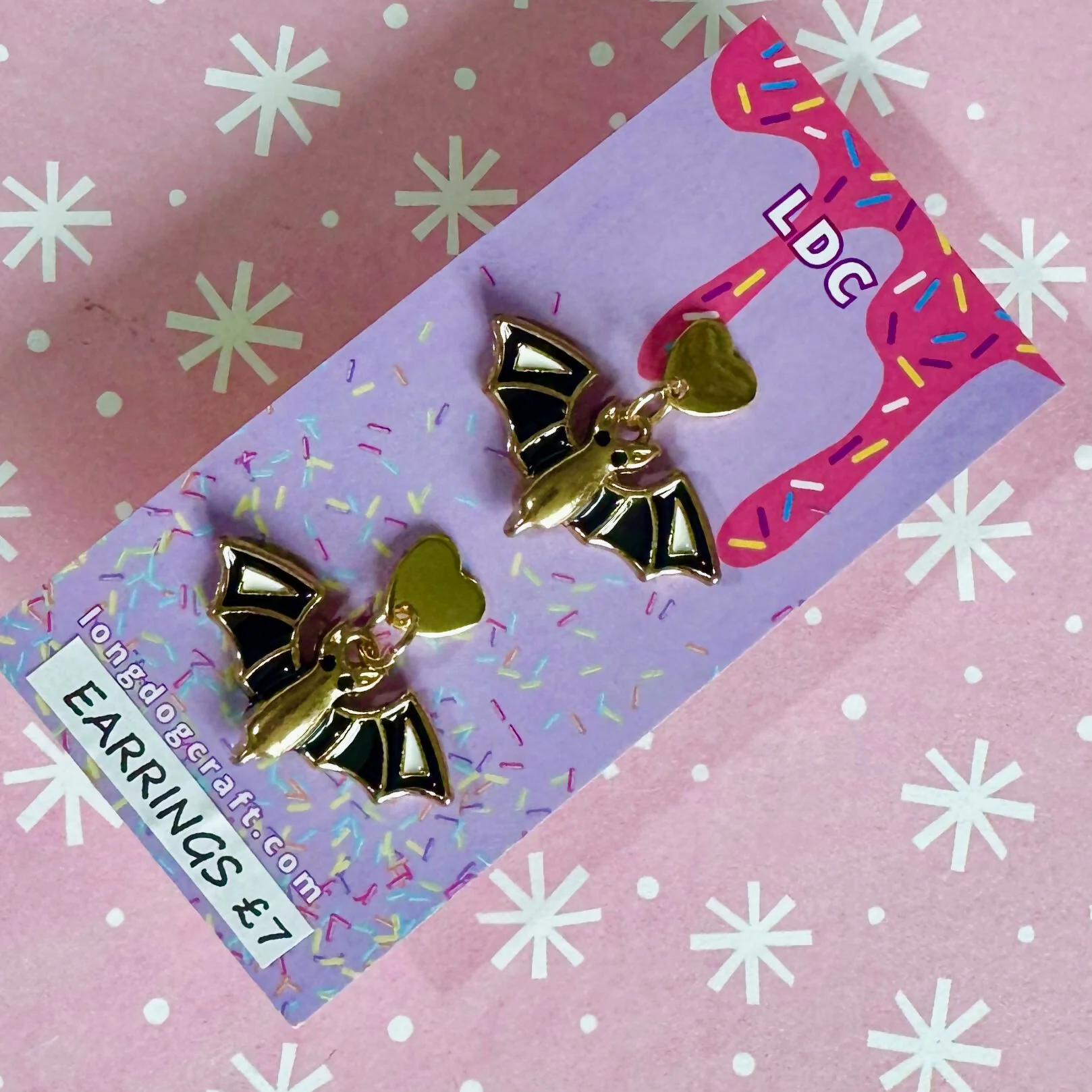 Bat Drop Stud Earrings - Image 4
