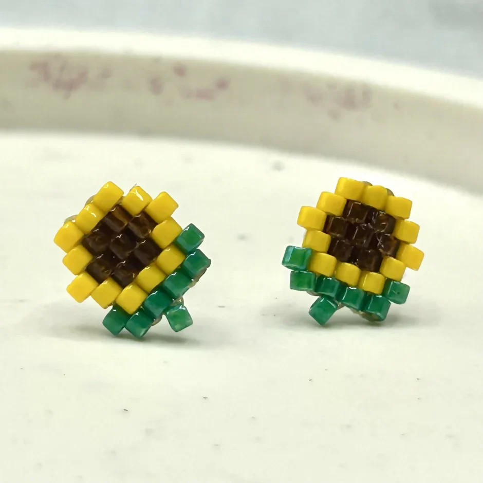 Beaded Animal Earrings – Handmade Studs Various Designs - Image 11