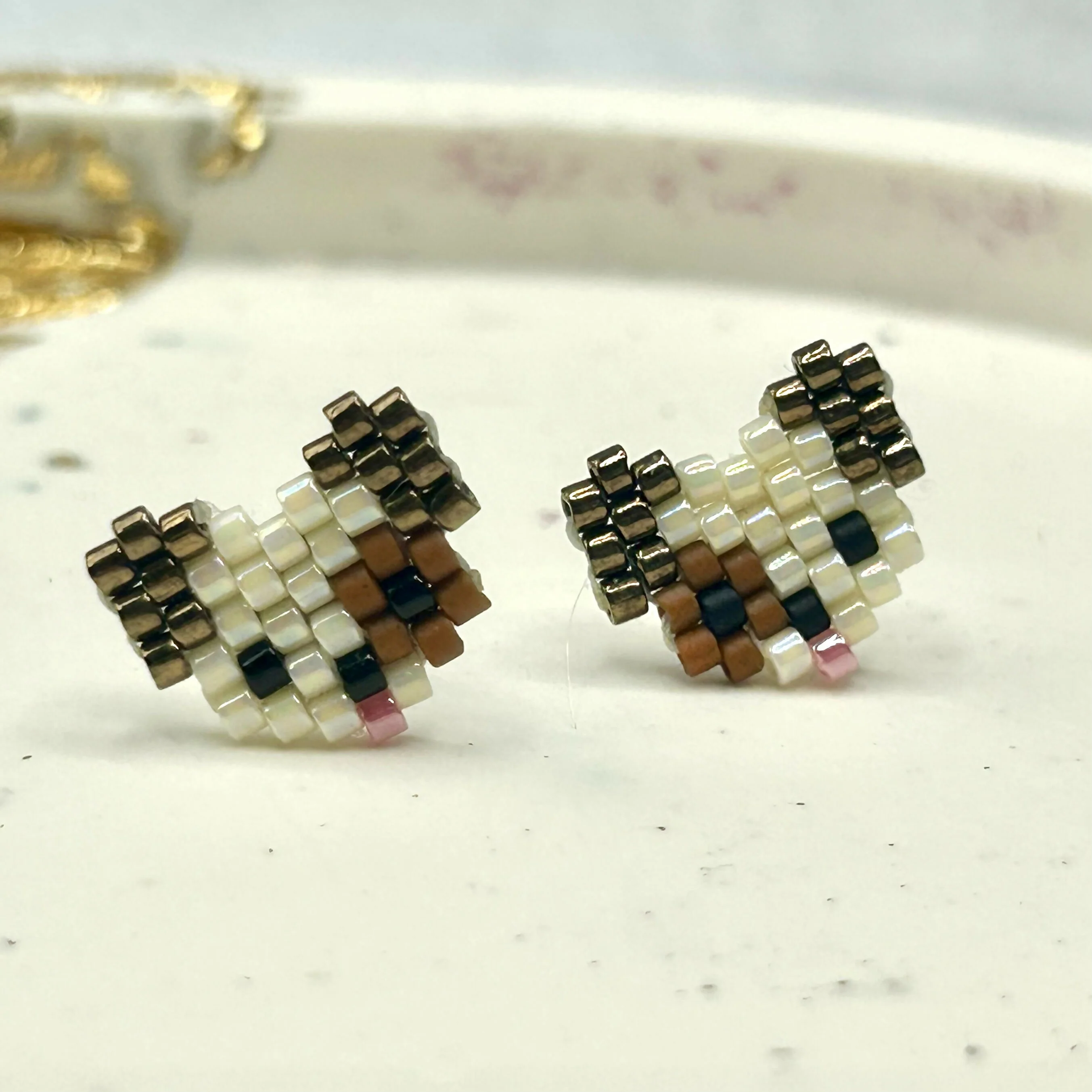 Beaded Animal Earrings – Handmade Studs Various Designs - Image 8
