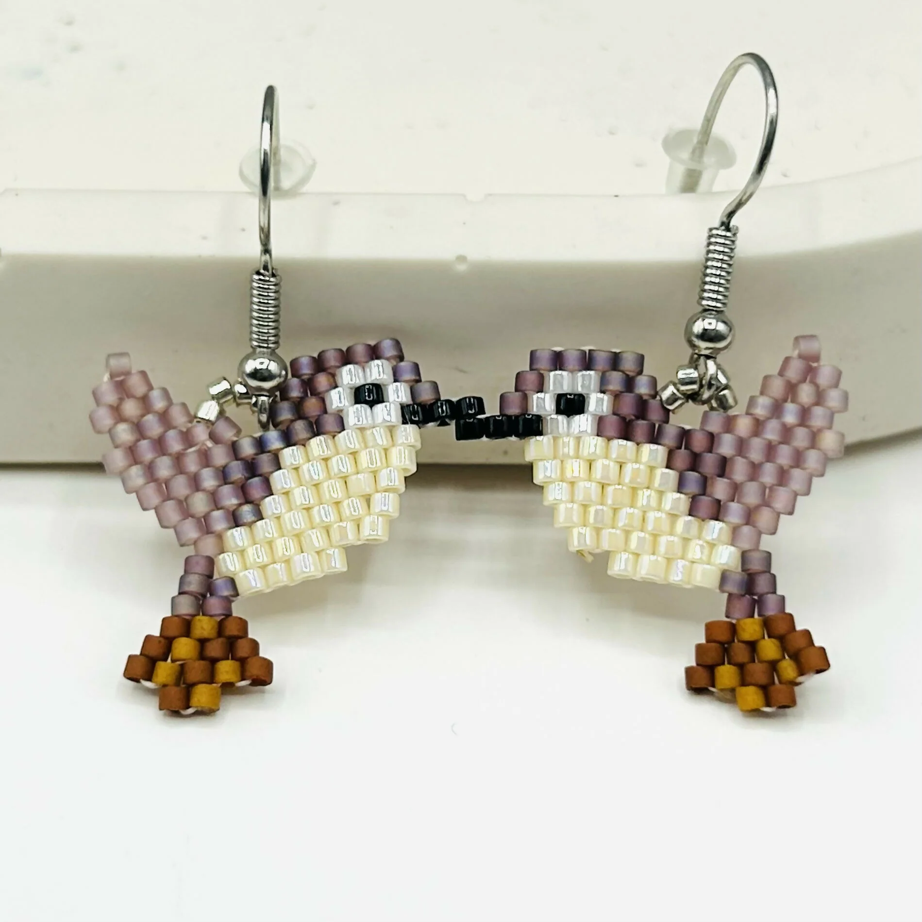 Beaded Bluebird Earrings – Handmade Bird Jewellery - Image 3
