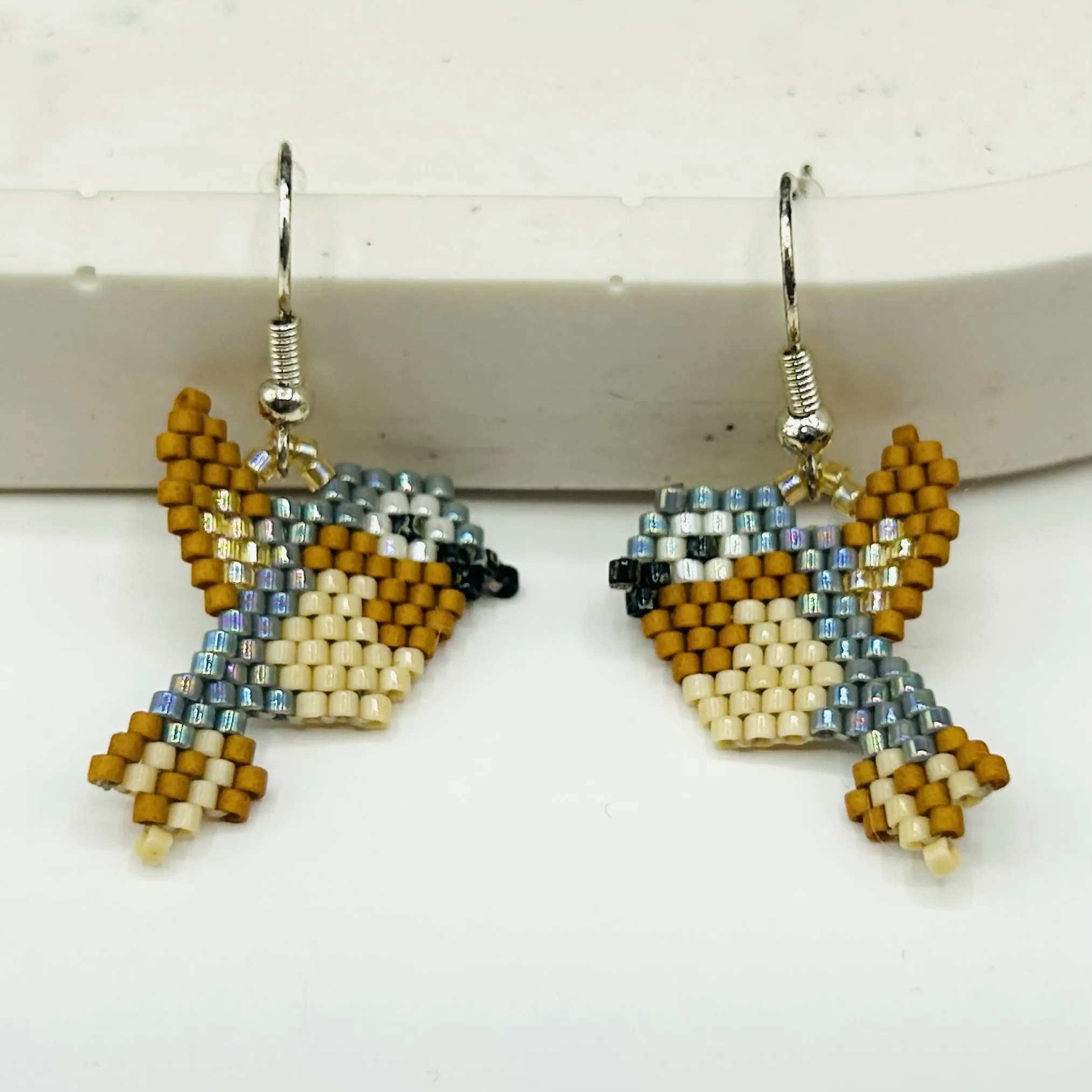 Beaded Bluebird Earrings – Handmade Bird Jewellery - Image 4