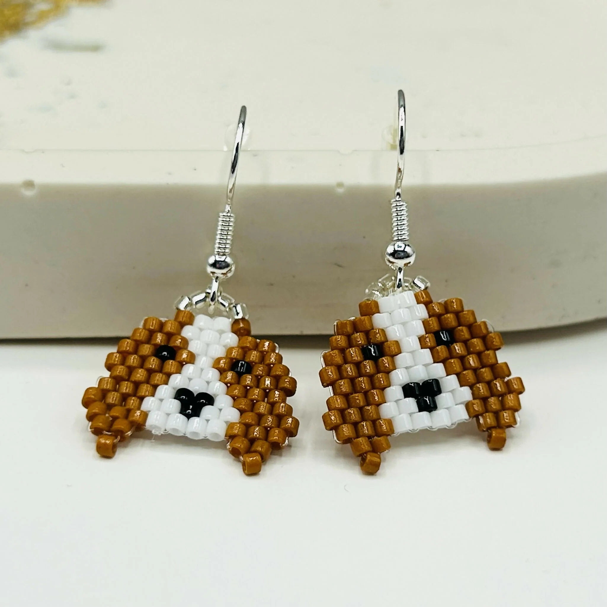 Beaded Cavalier Spaniel Dog Earrings – Handmade Puppy Jewellery
