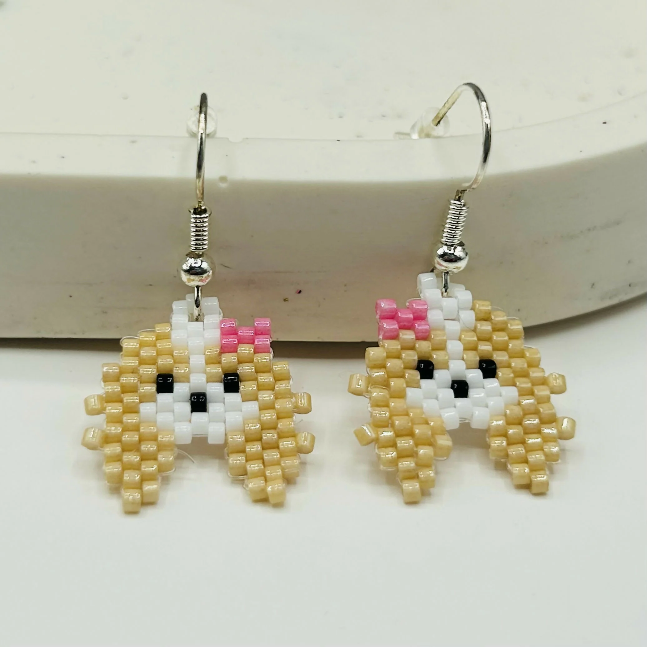 Beaded Cavalier Spaniel Dog Earrings – Handmade Puppy Jewellery - Image 2