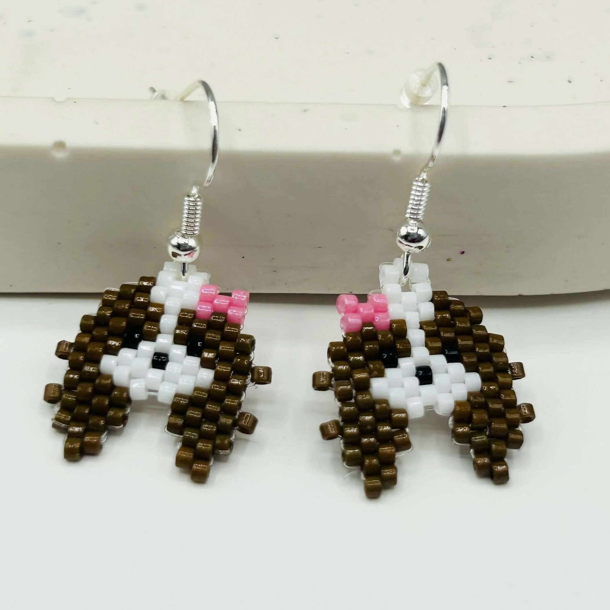 Beaded Cavalier Spaniel Dog Earrings – Handmade Puppy Jewellery - Image 3