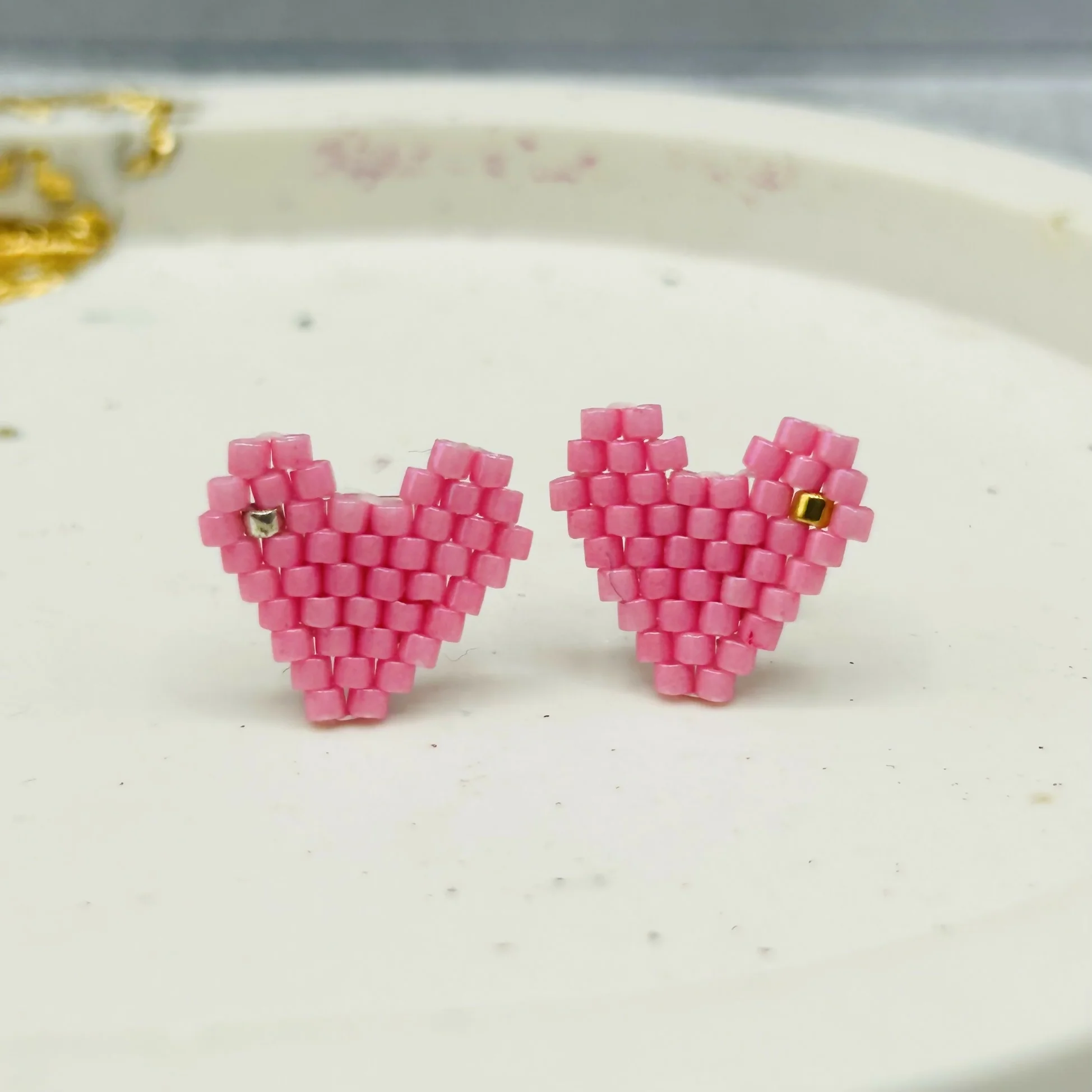 Beaded Heart Earrings – Handmade Seed Bead Jewellery for Valentine’s & Gifts