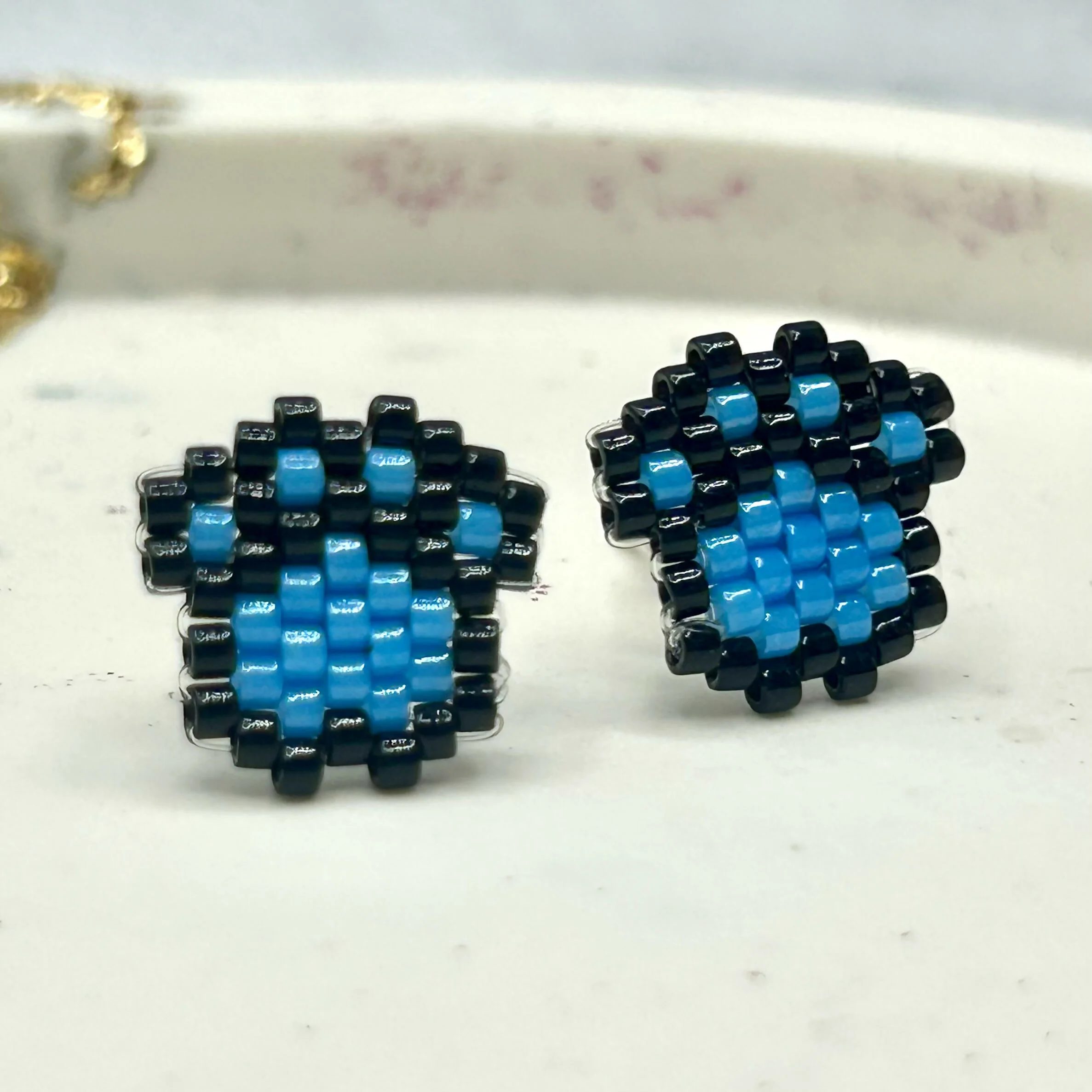 Beaded Paw Print Earrings – Handmade Pet Studs