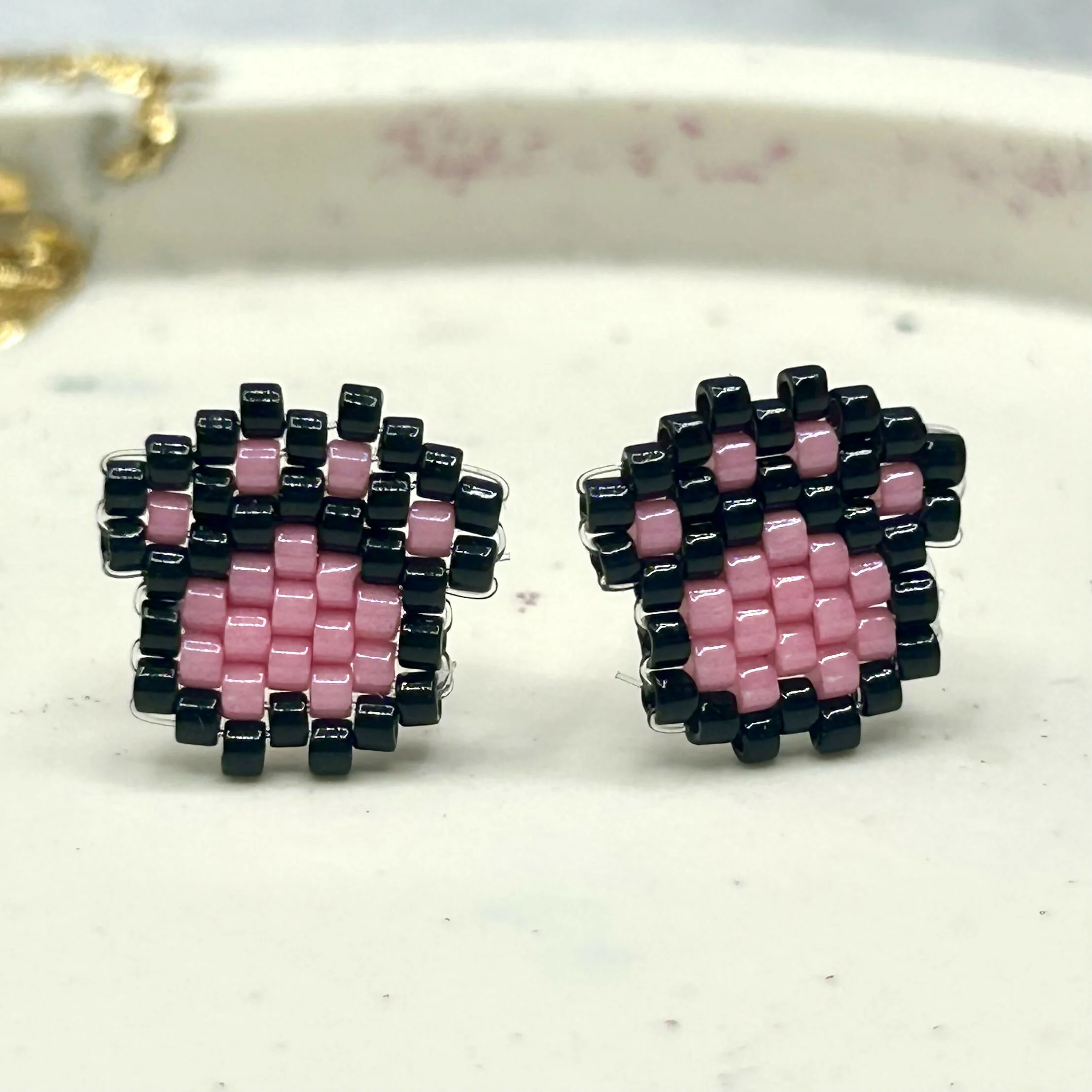 Beaded Paw Print Earrings – Handmade Pet Studs - Image 5