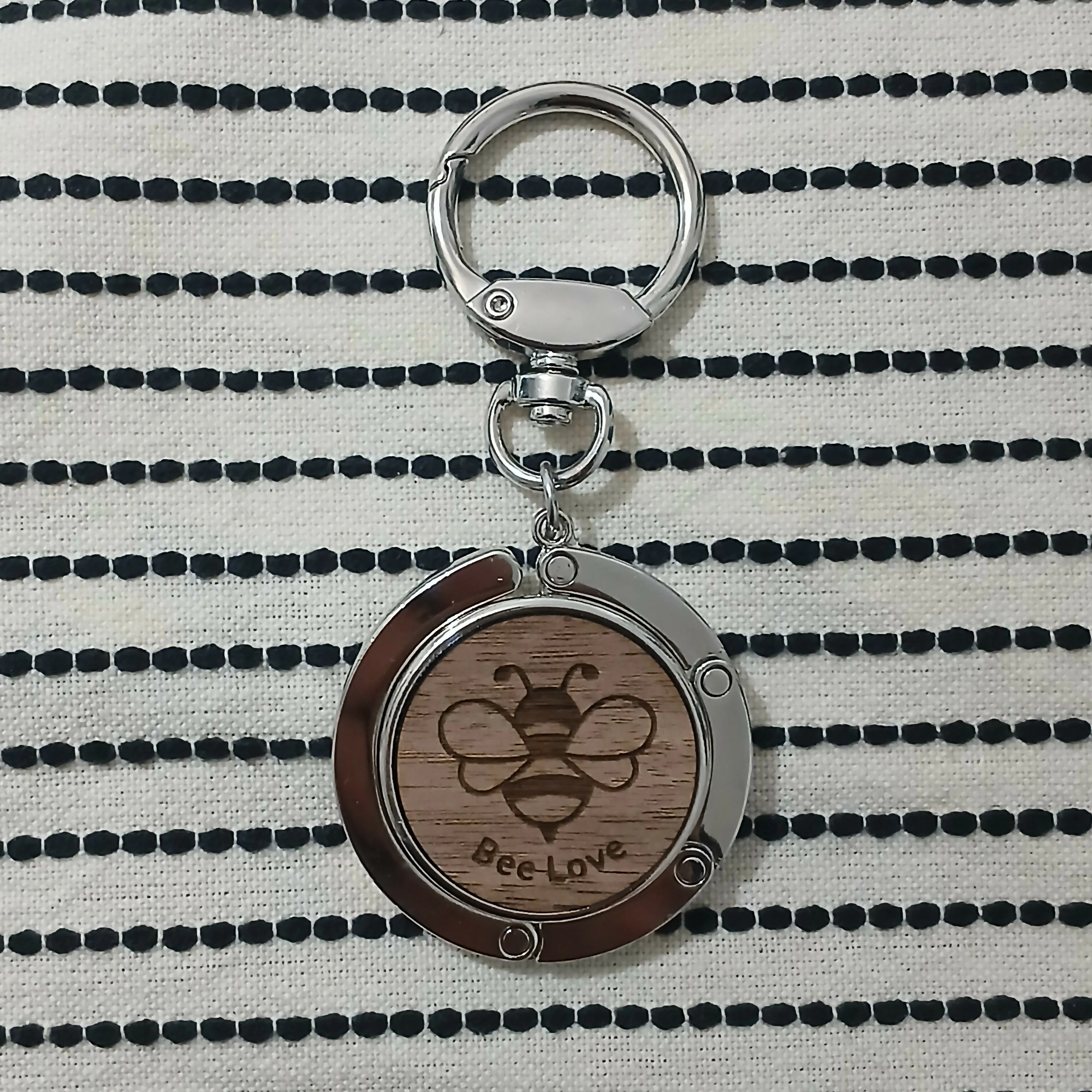 Bee Love Bag Hanger with Key Ring