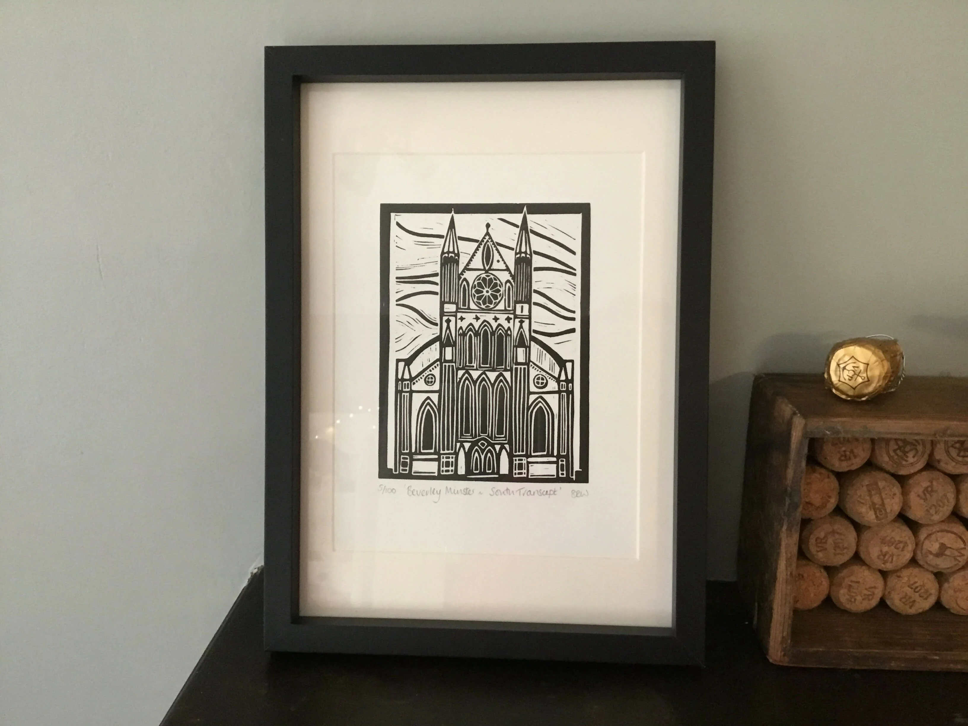 Beverley Minster South Transcept Framed Lino Cut Print - Image 11