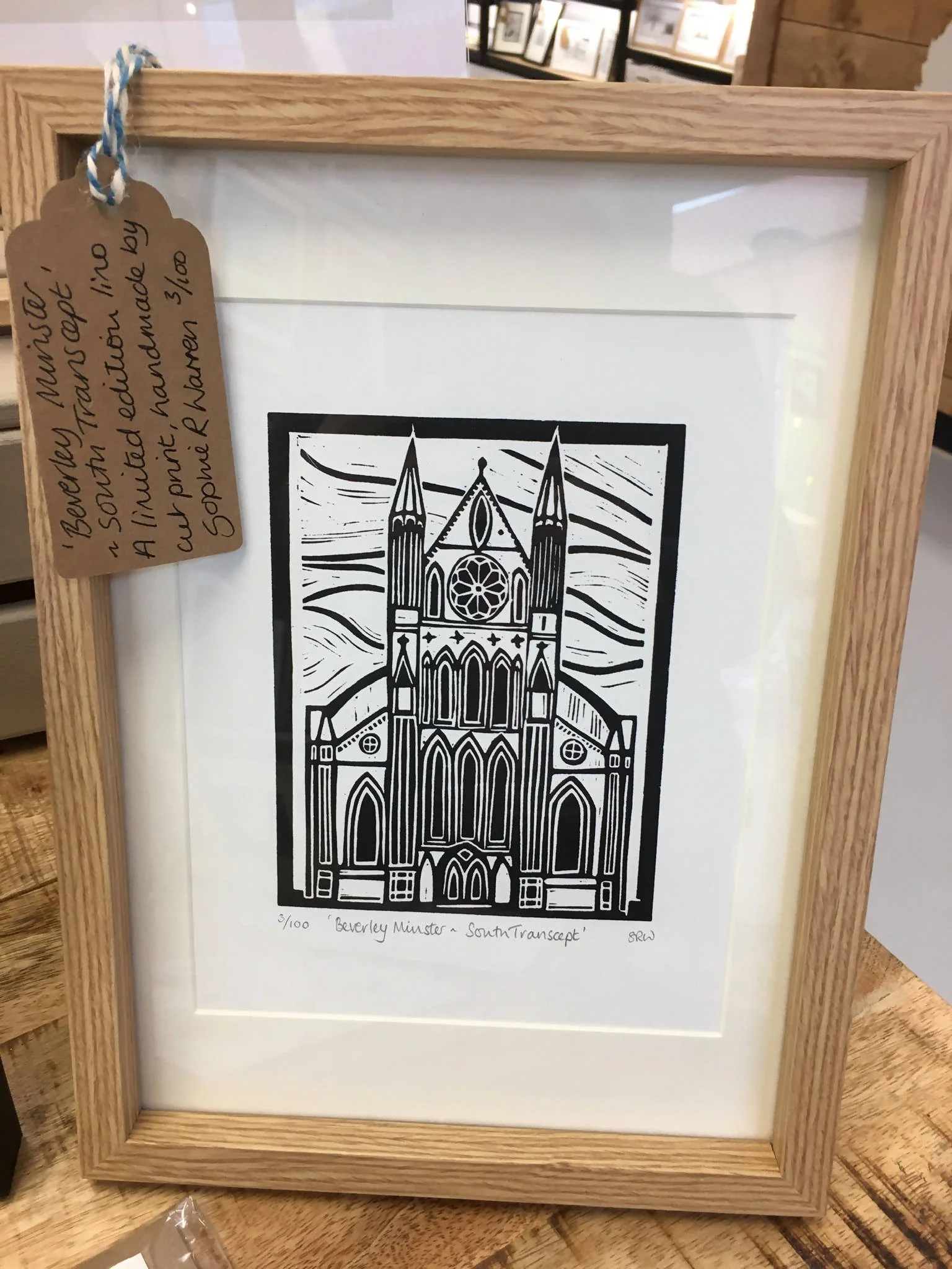Beverley Minster South Transcept Framed Lino Cut Print - Image 6