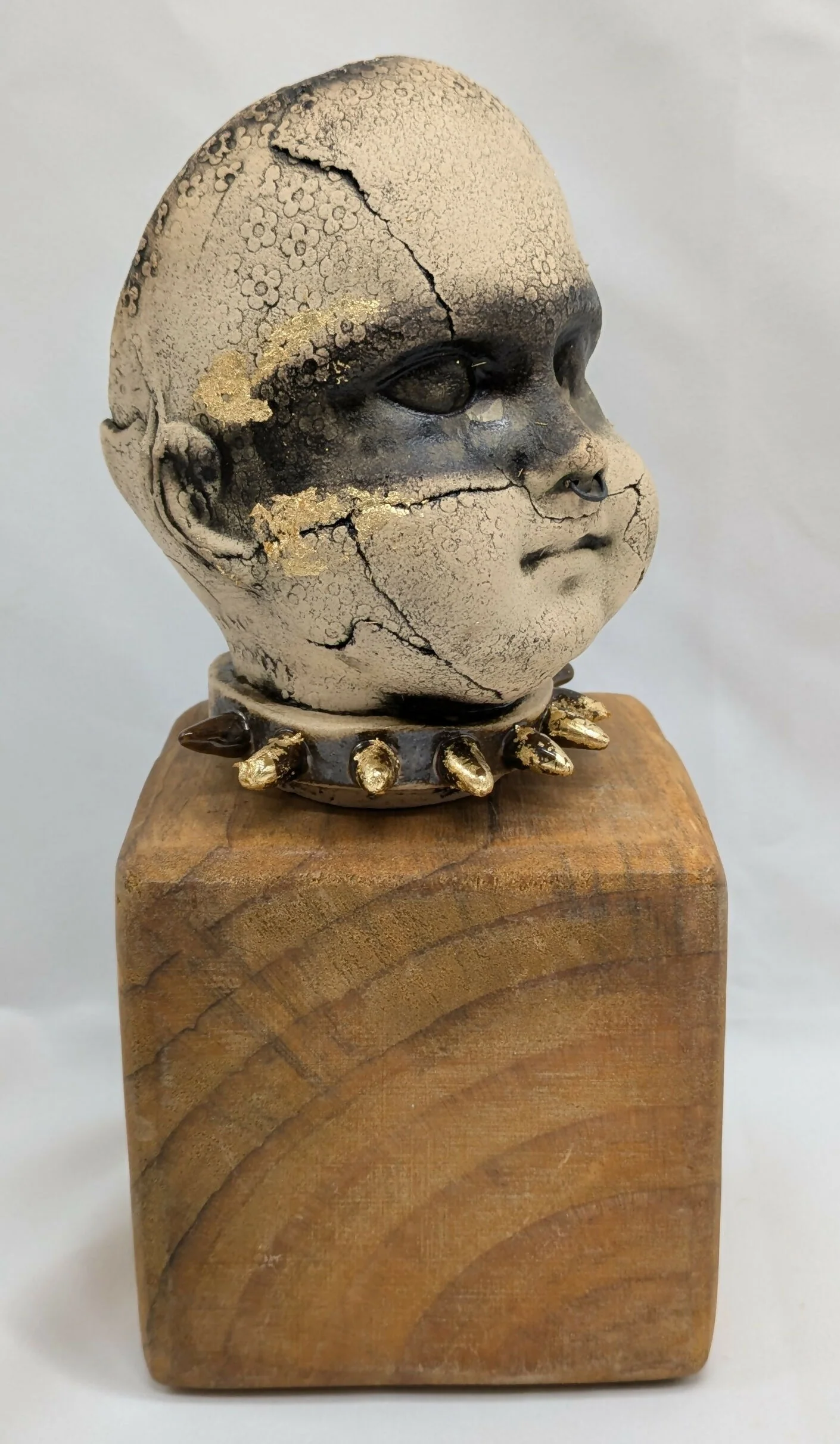 Big, Ugly Head Ceramic Sculpture - Image 3
