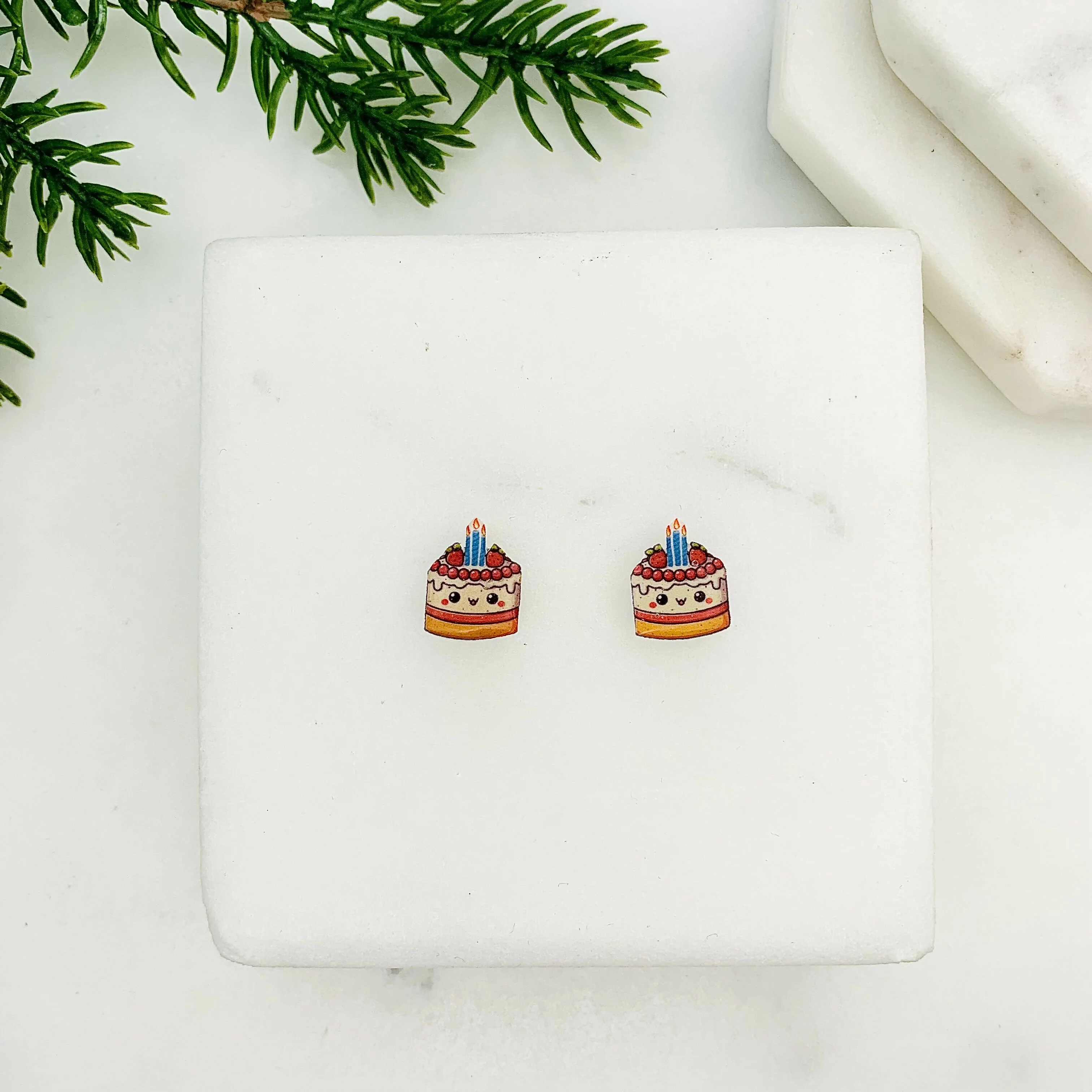Birthday Cake Stud Earrings - Image 2