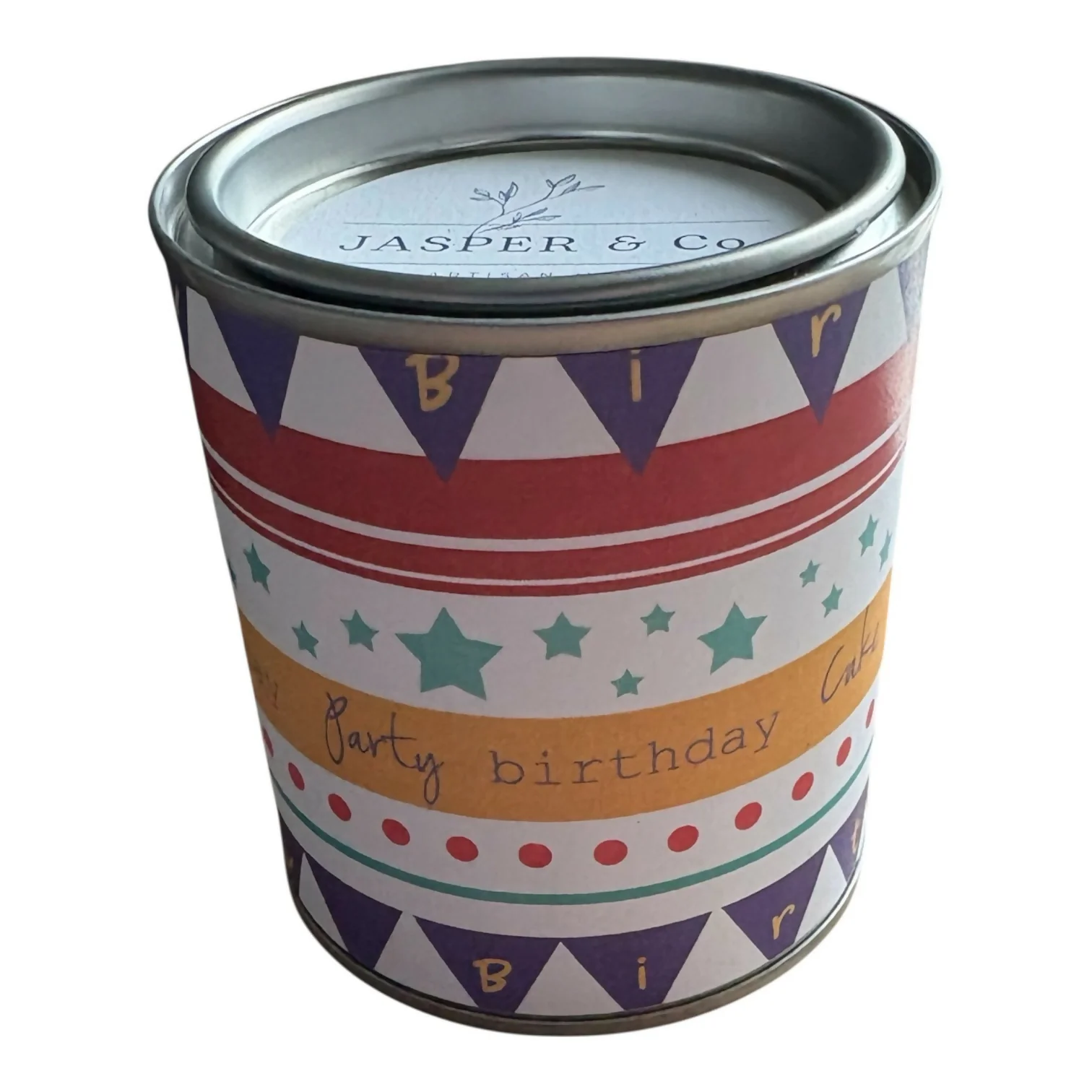 Birthday Celebration Candle Tin – Festive Gift Candle by Jasper & Co - Image 2