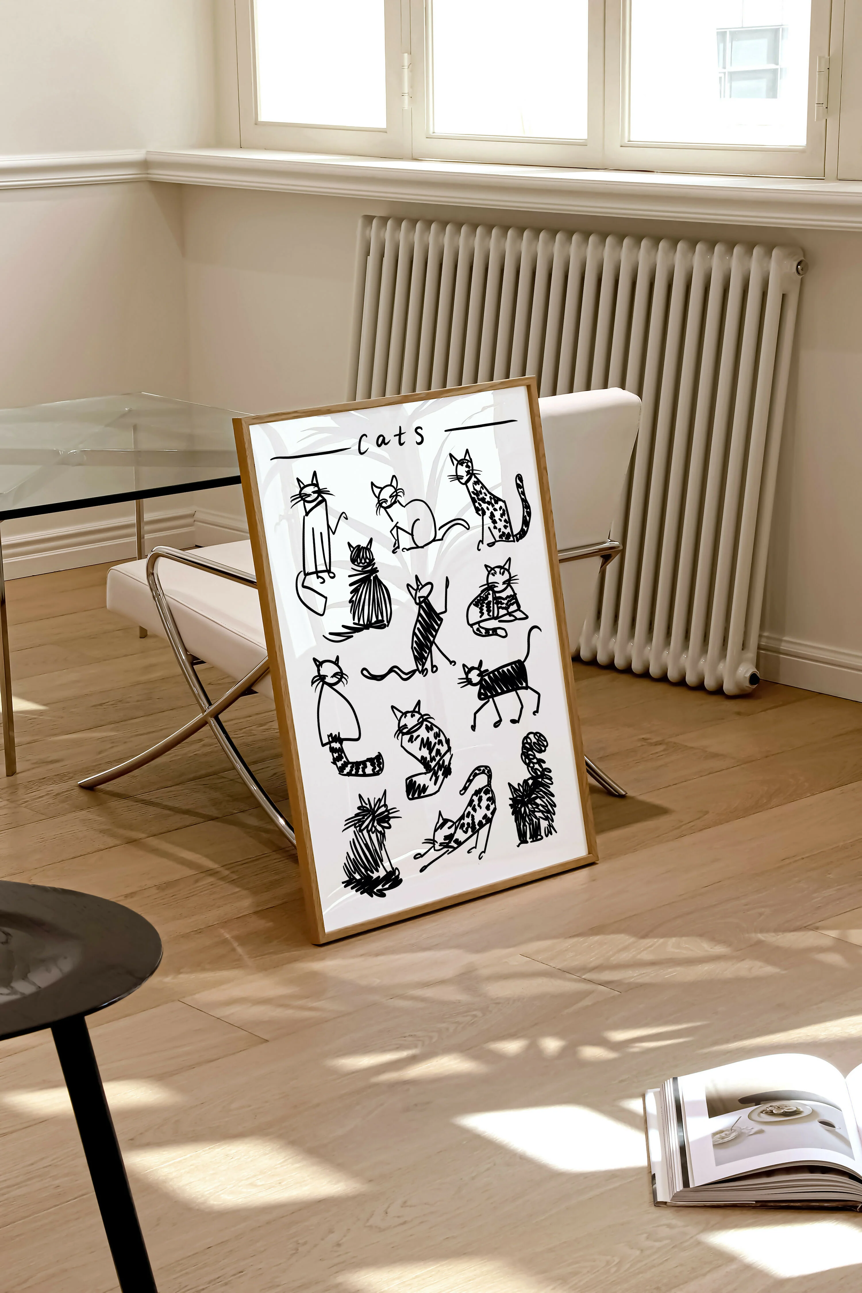 Black and White Cats Art Print - Image 2