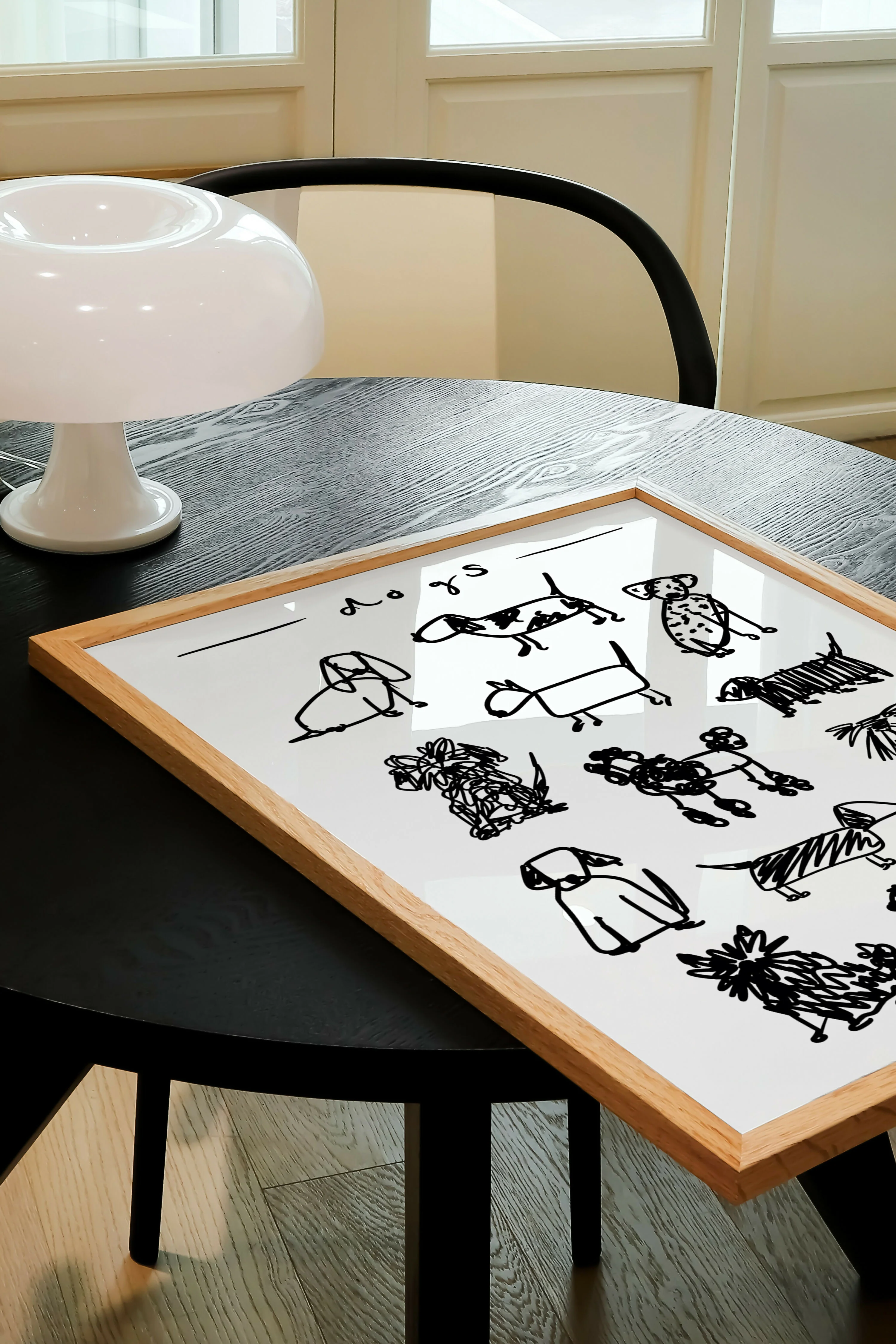Black and White Dogs Art Print - Image 4
