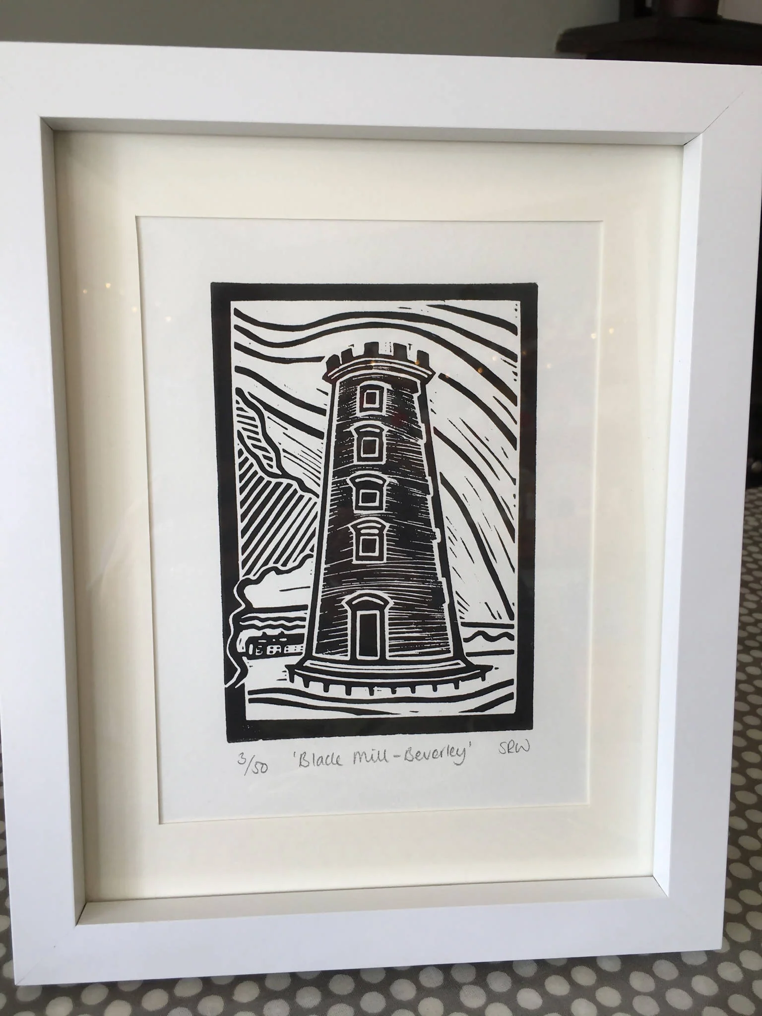 Black Mill - Beverley Framed Lino Cut Print - Image 2