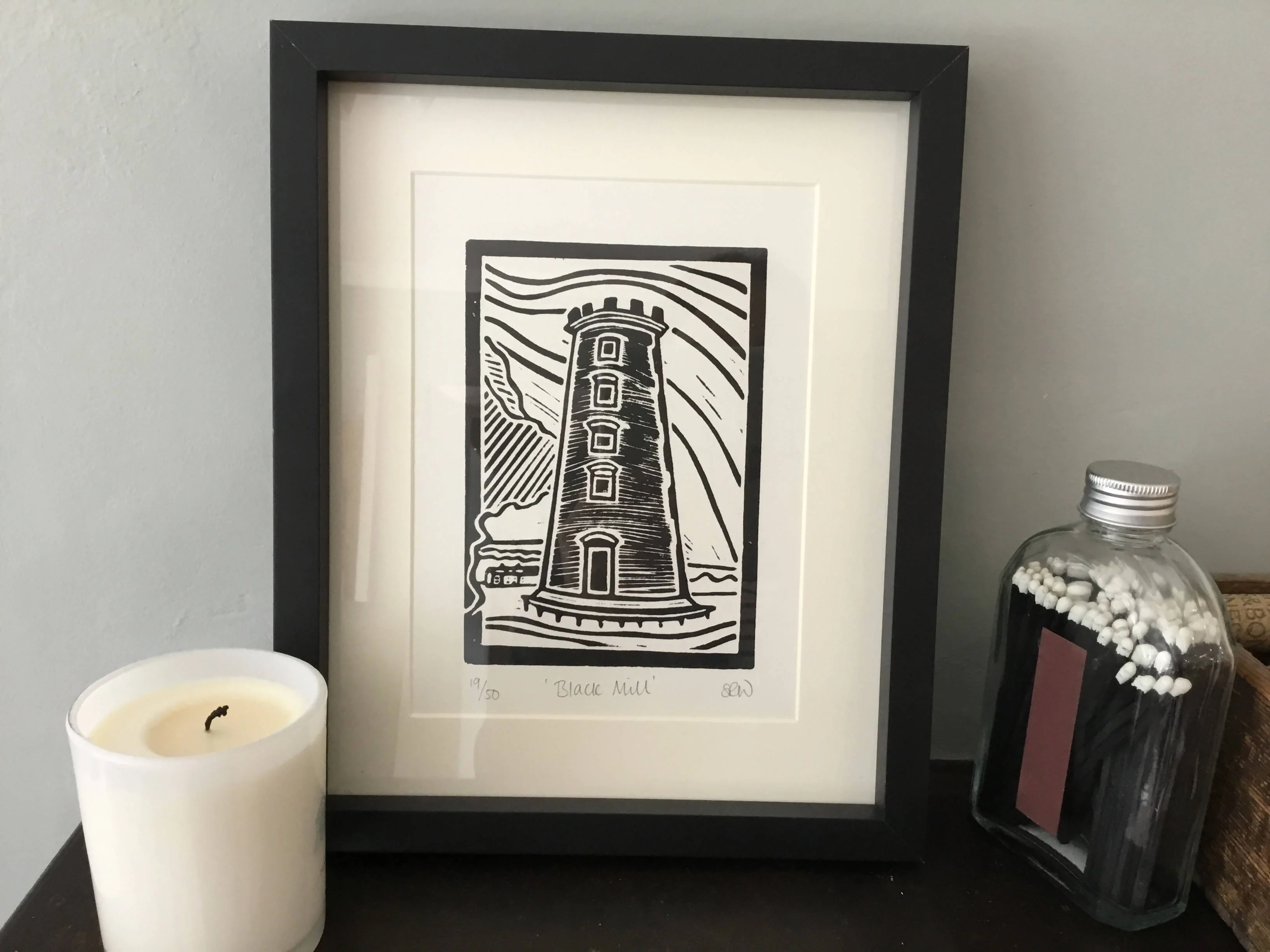 Black Mill - Beverley Framed Lino Cut Print - Image 7
