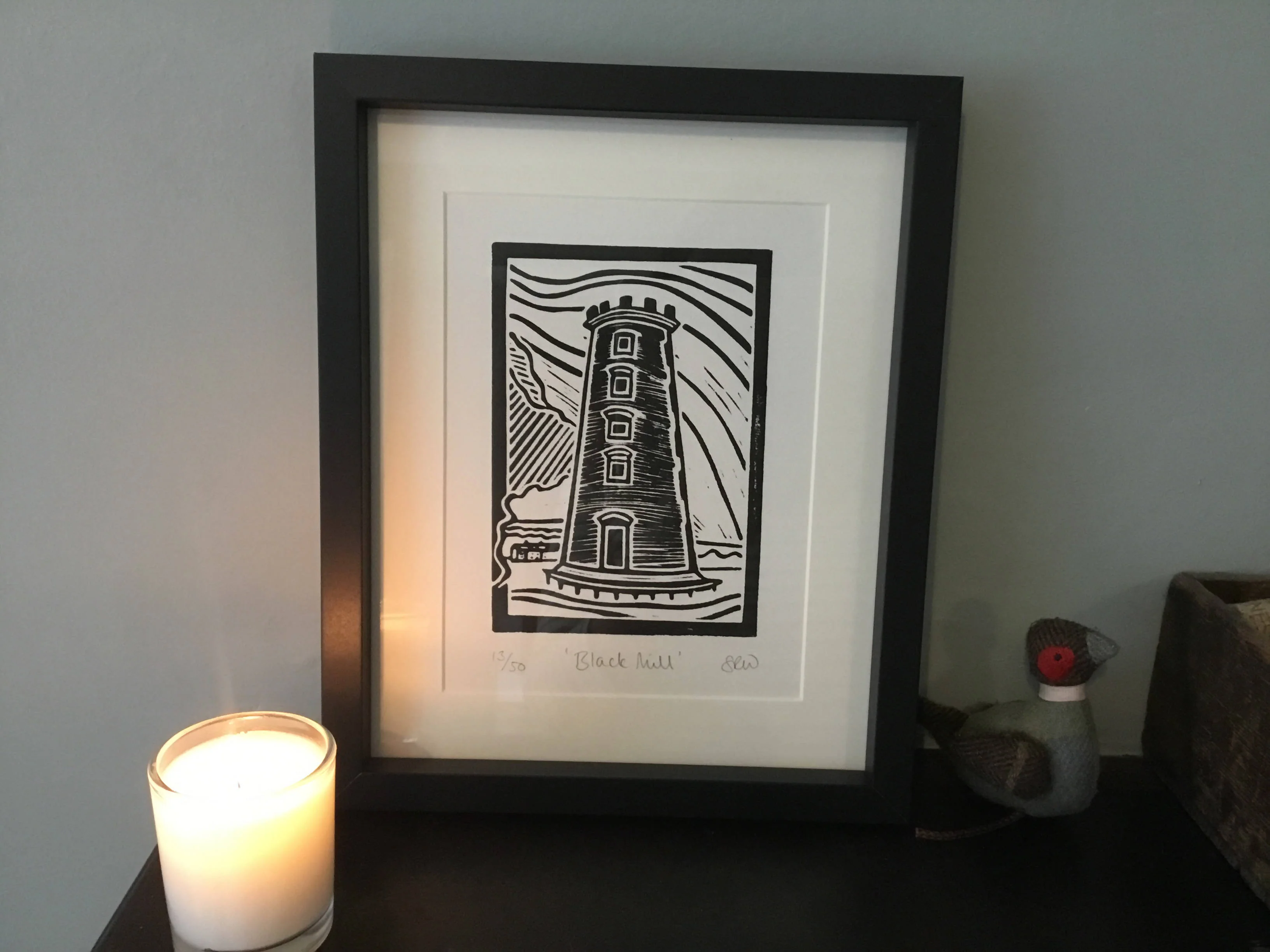 Black Mill - Beverley Framed Lino Cut Print - Image 8