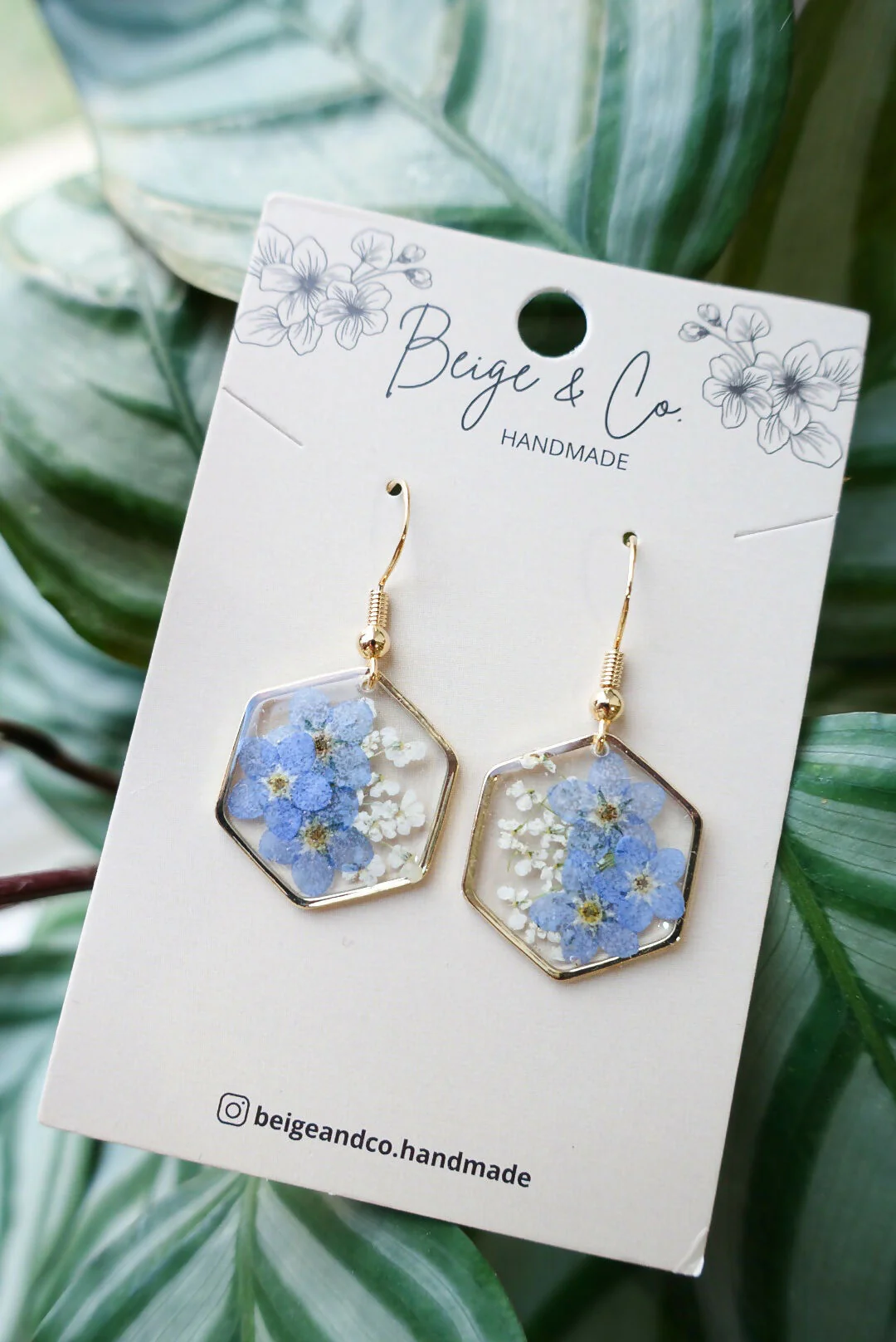 Blossomia Blue Real Flower Earrings - Image 2