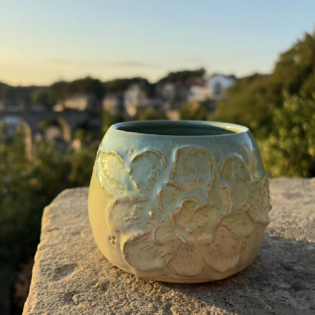 Blue Floral Pot