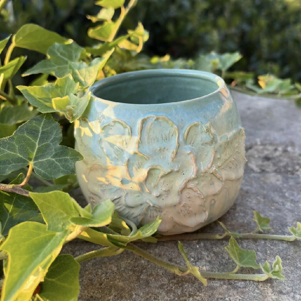 Blue Floral Pot - Image 2