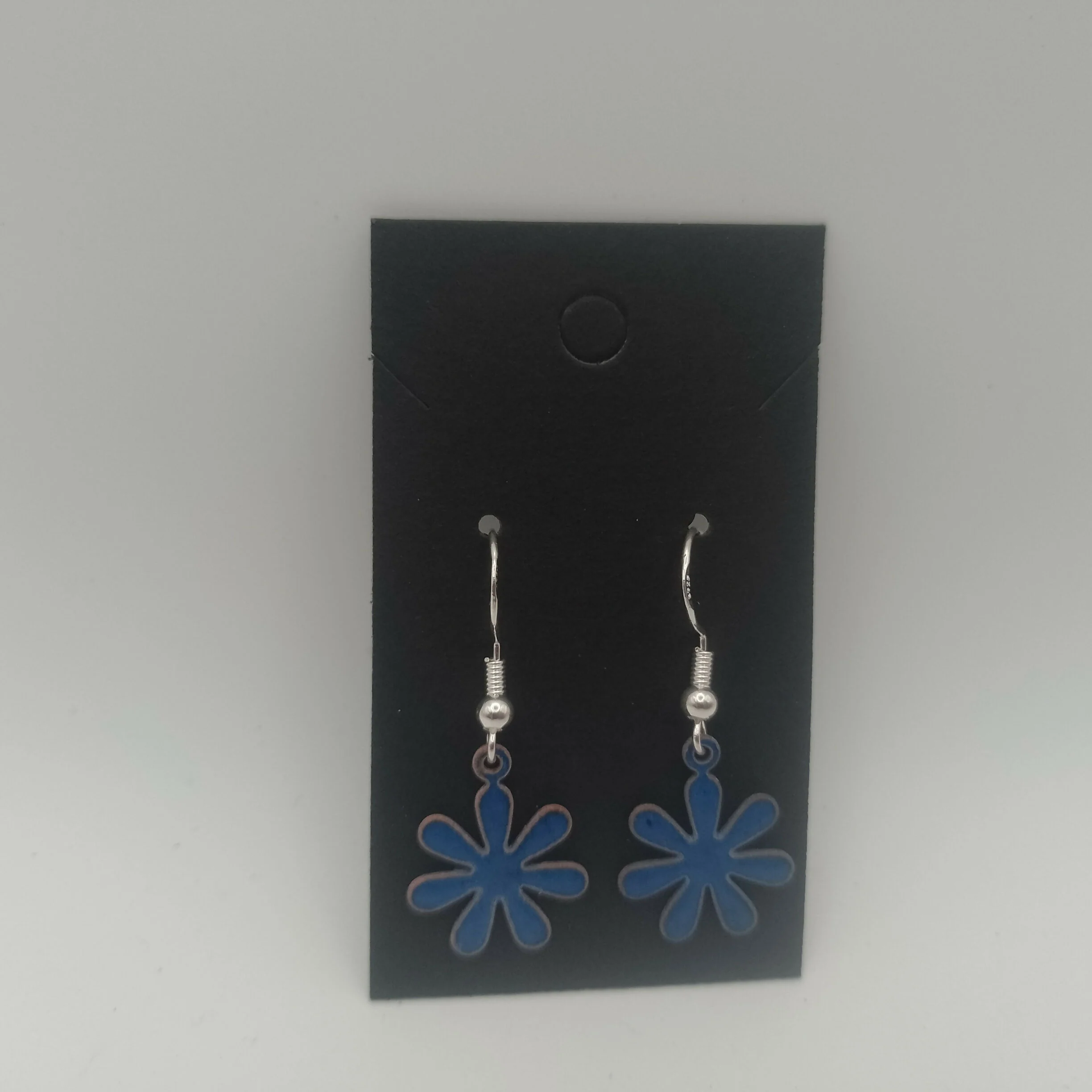 Blue Flower Enamel Earrings