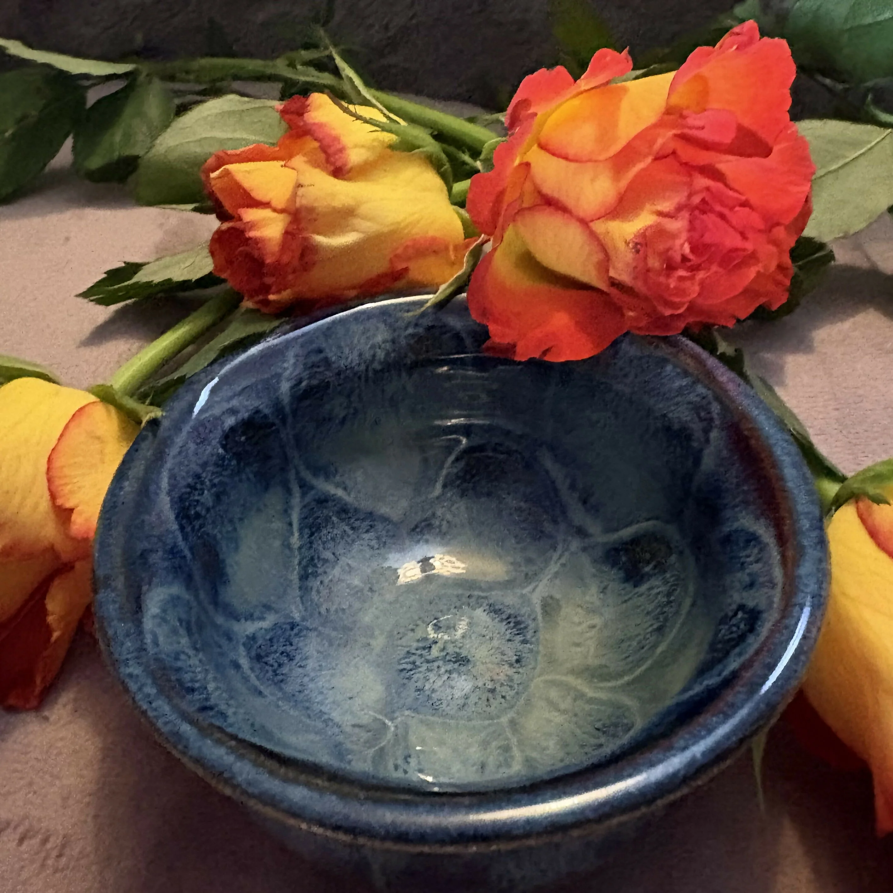 Blue Flower Patterned Bowl - Image 2